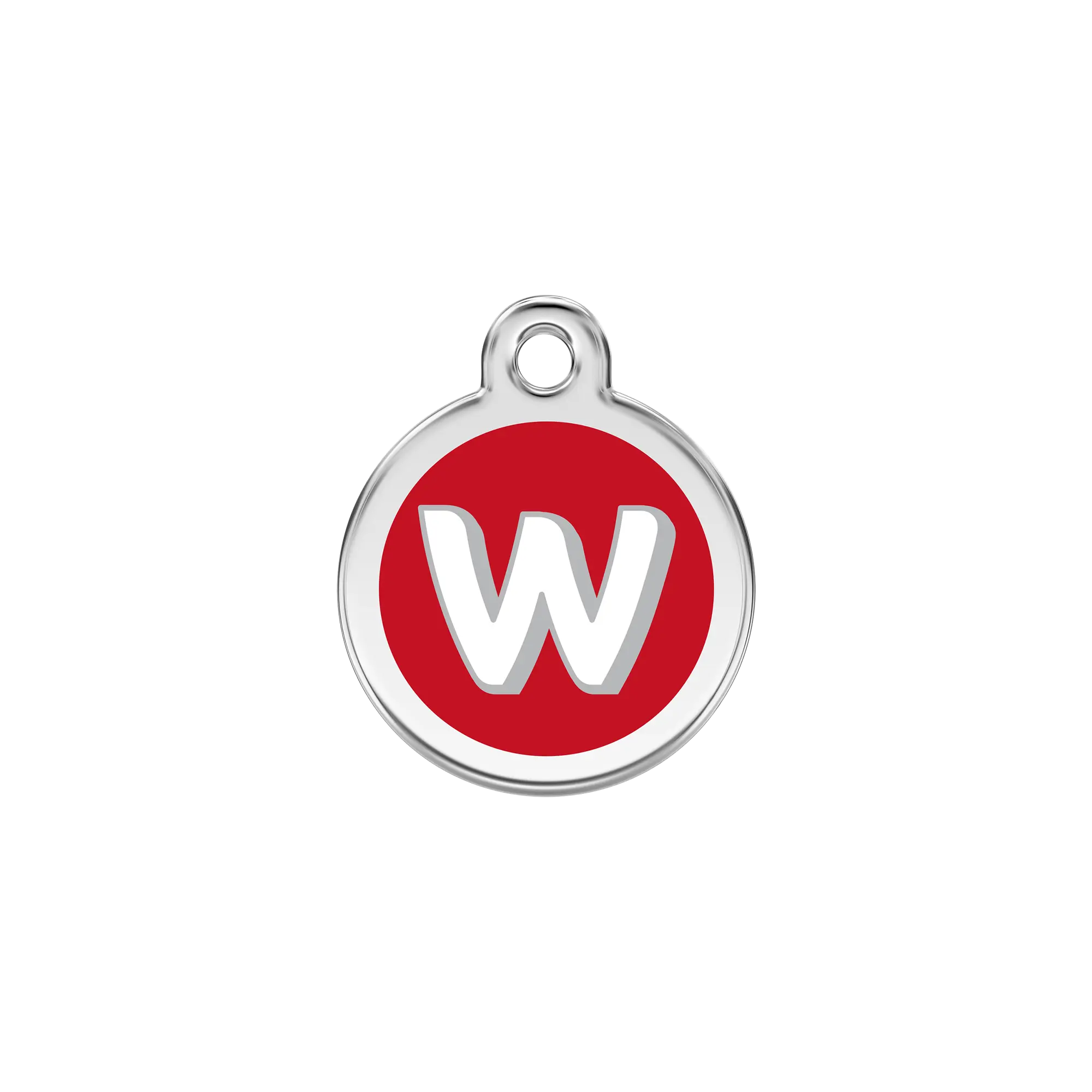 Alphabet Letter W Enamel & Stainless Steel pet tag