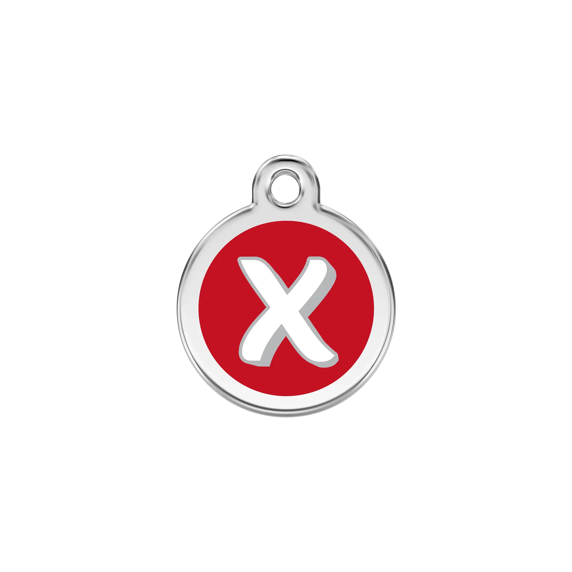 Alphabet Letter X Enamel & Stainless Steel pet tag