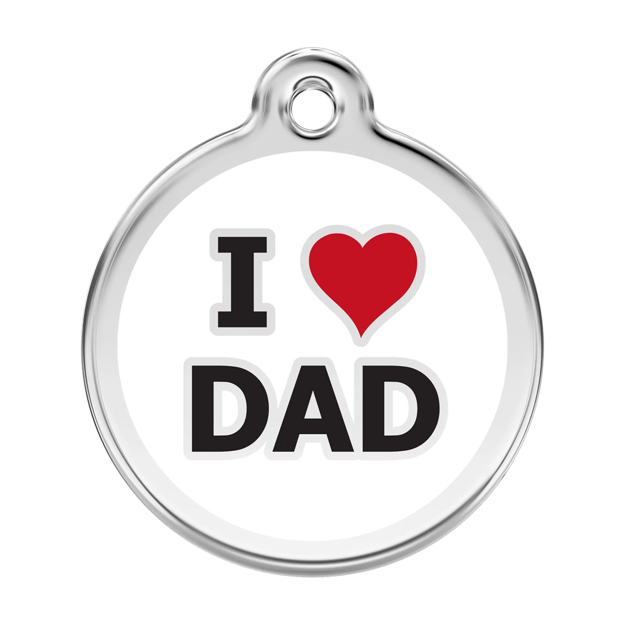 I Love Dad Enamel & Stainless Steel pet tag