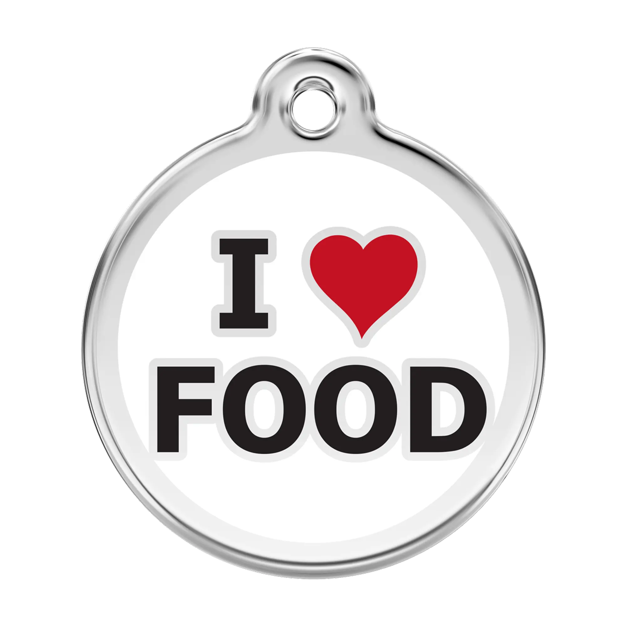 I Love Food Enamel & Stainless Steel pet tag