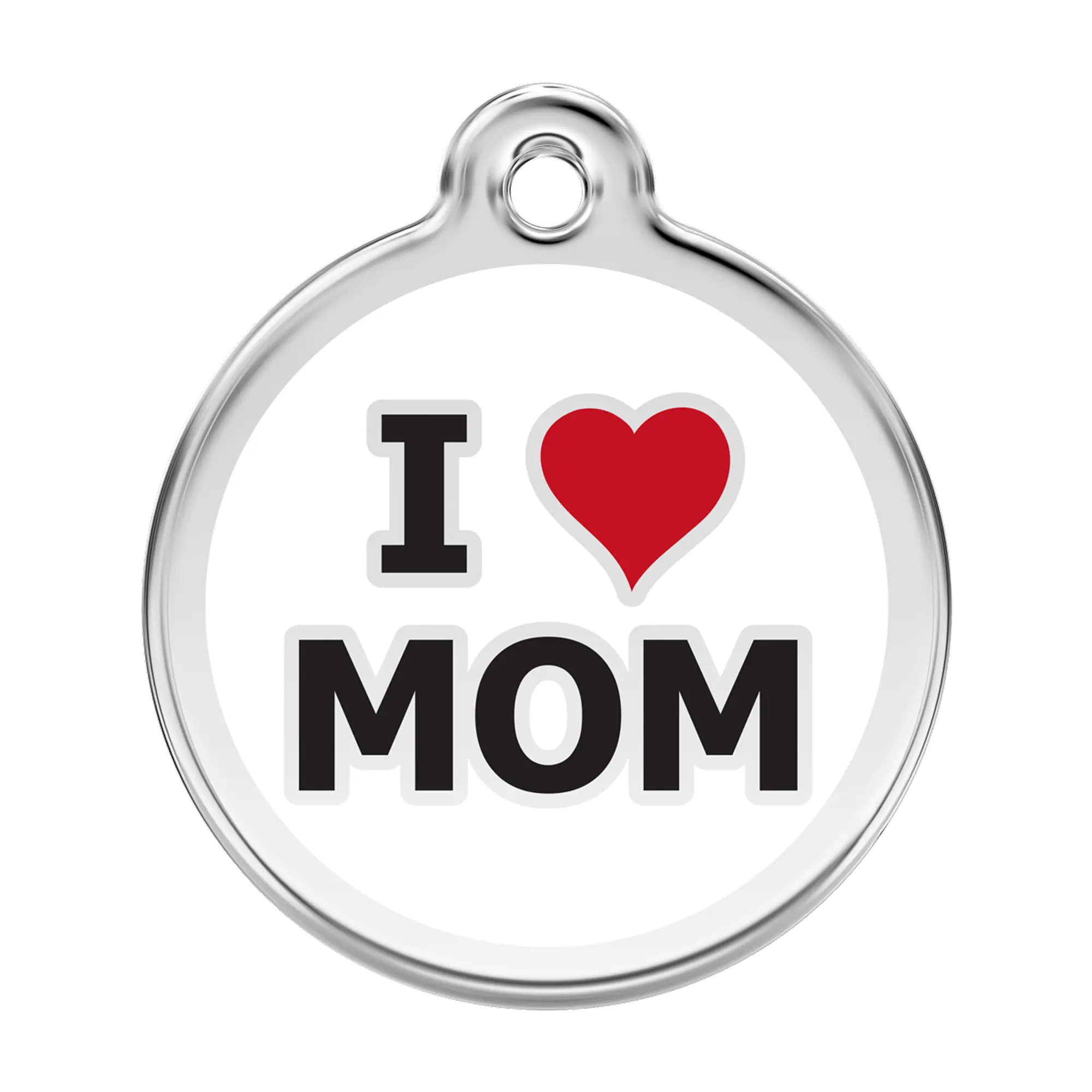 I Love Mom Enamel & Stainless Steel pet tag