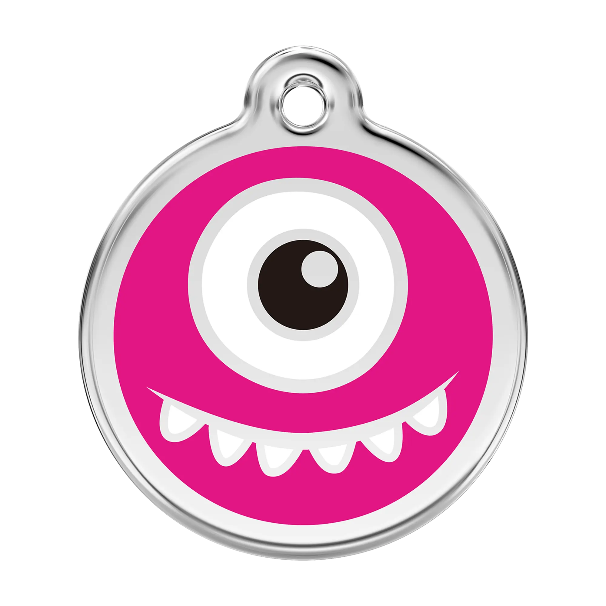 Monster in Hot Pink Enamel & Stainless Steel pet tag