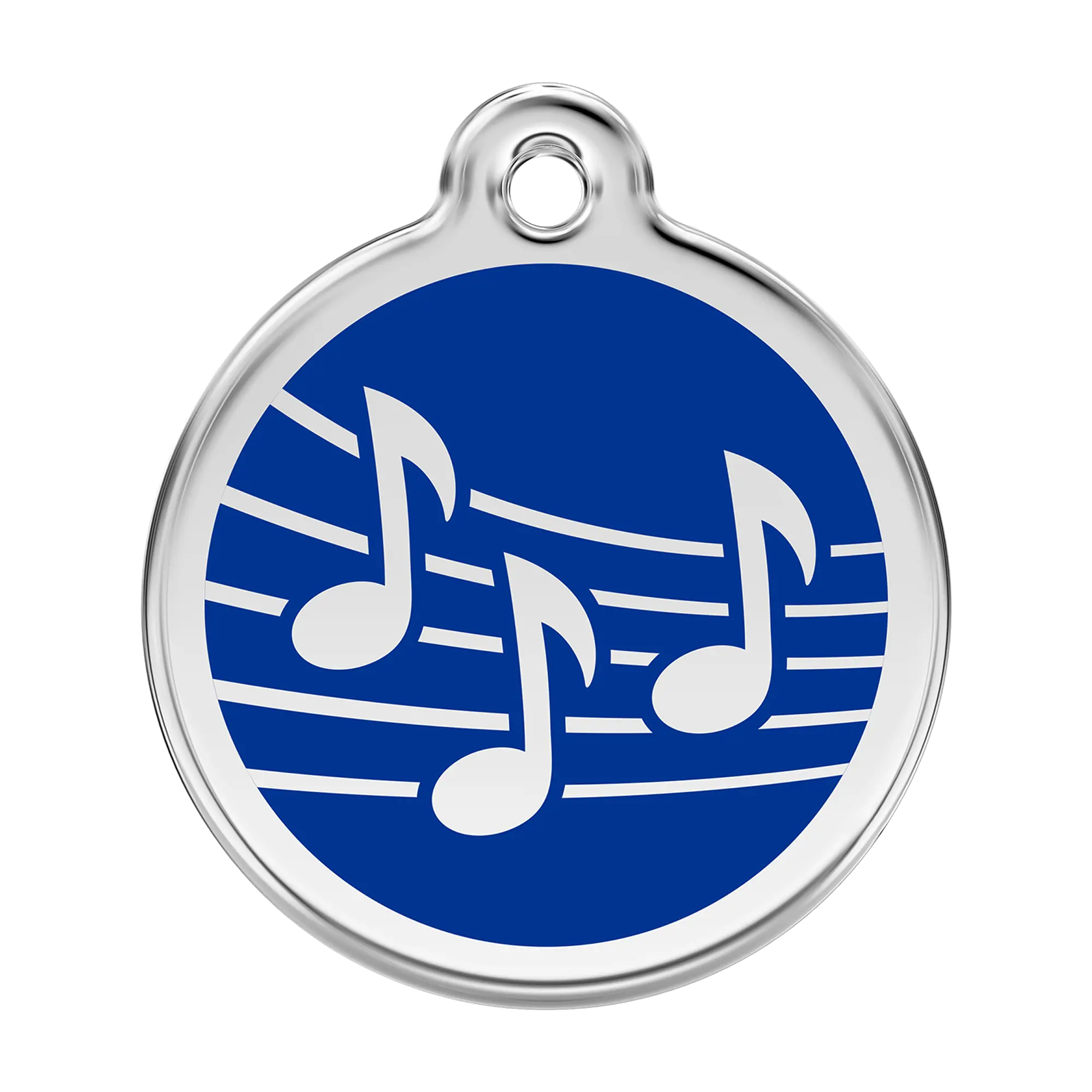 Music in Dark Blue Enamel & Stainless Steel pet tag