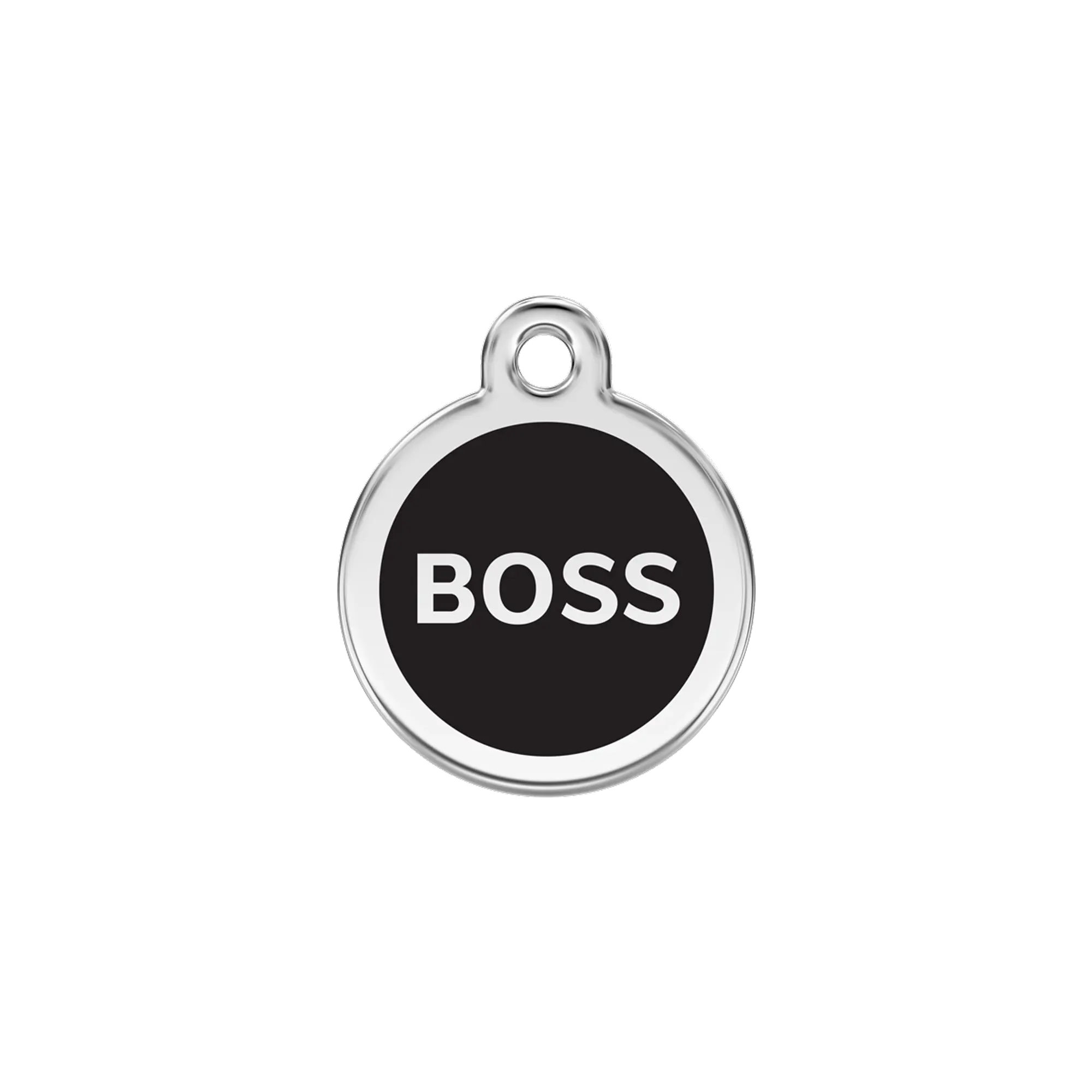 Boss Black Enamel & Stainless Steel pet tag