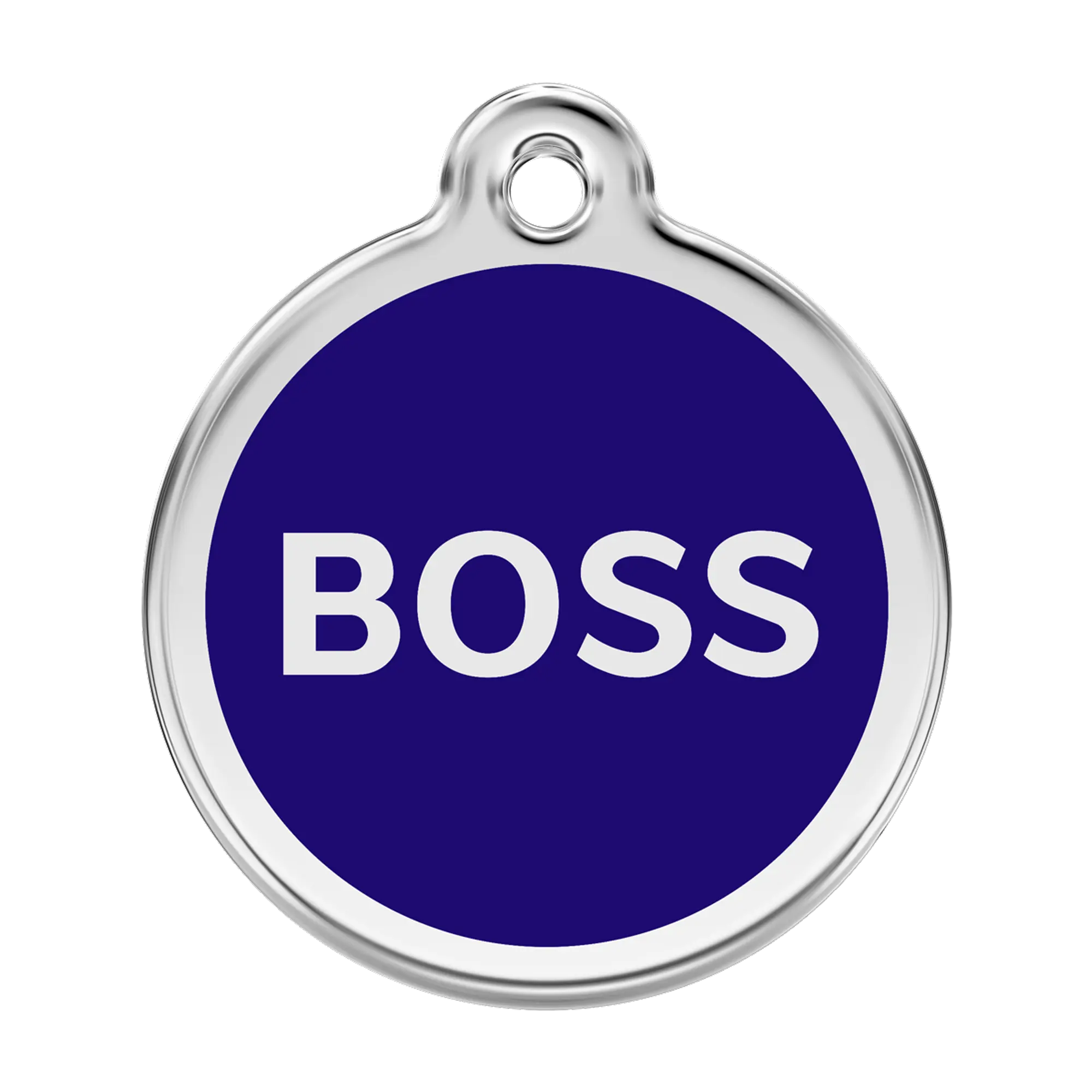 Boss Dark Blue Enamel & Stainless Steel pet tag