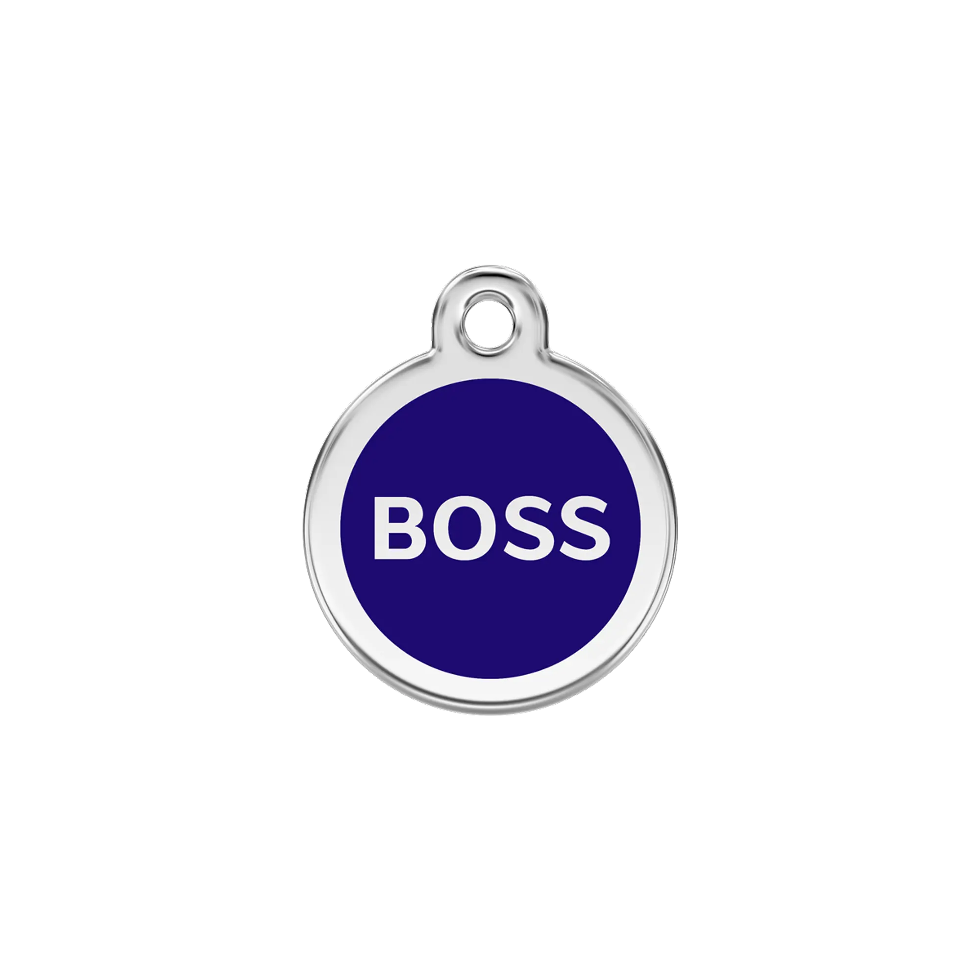 Boss Dark Blue Enamel & Stainless Steel pet tag