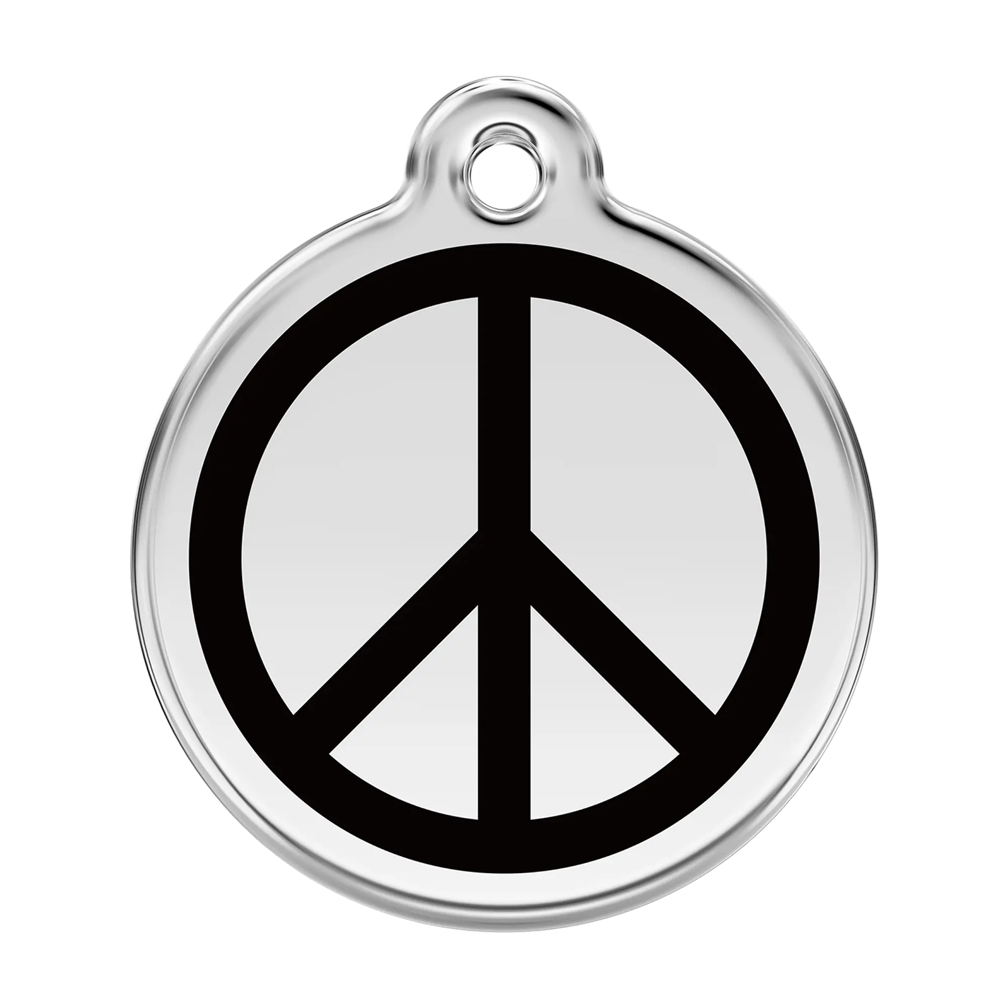 Peace in Black Enamel & Stainless Steel pet tag