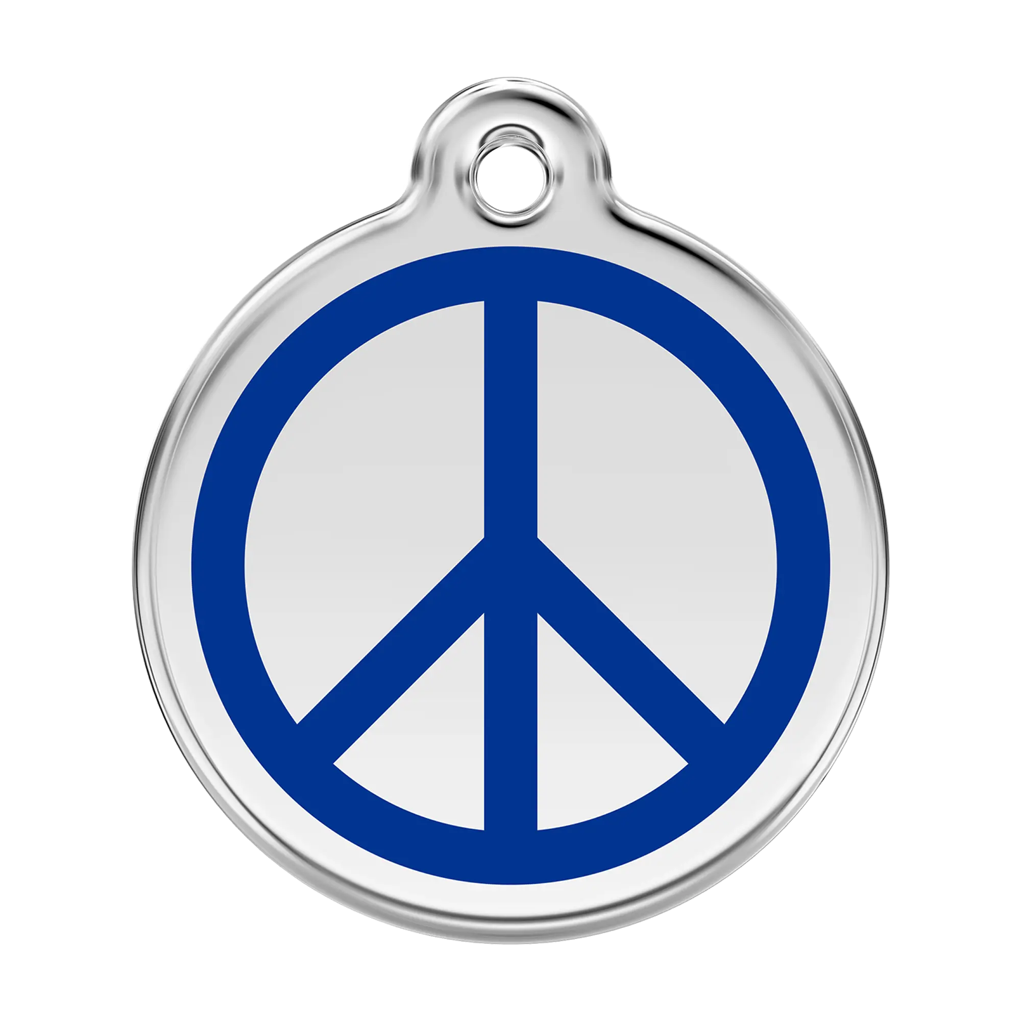 Peace in Dark Blue Enamel & Stainless Steel pet tag