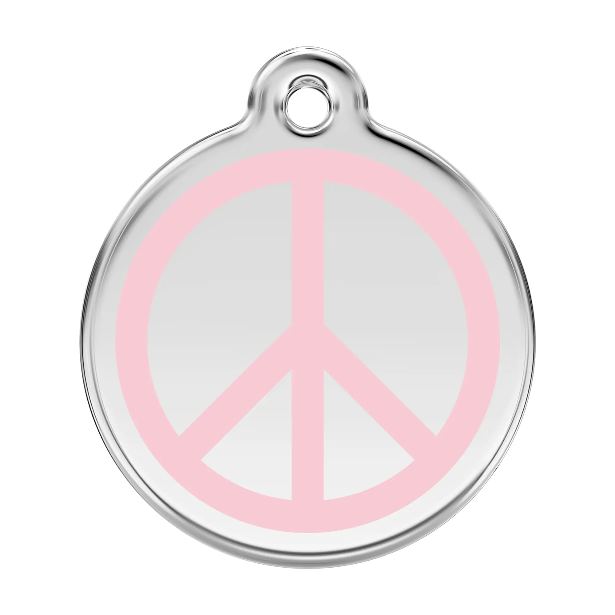 Peace in Pink Enamel & Stainless Steel pet tag