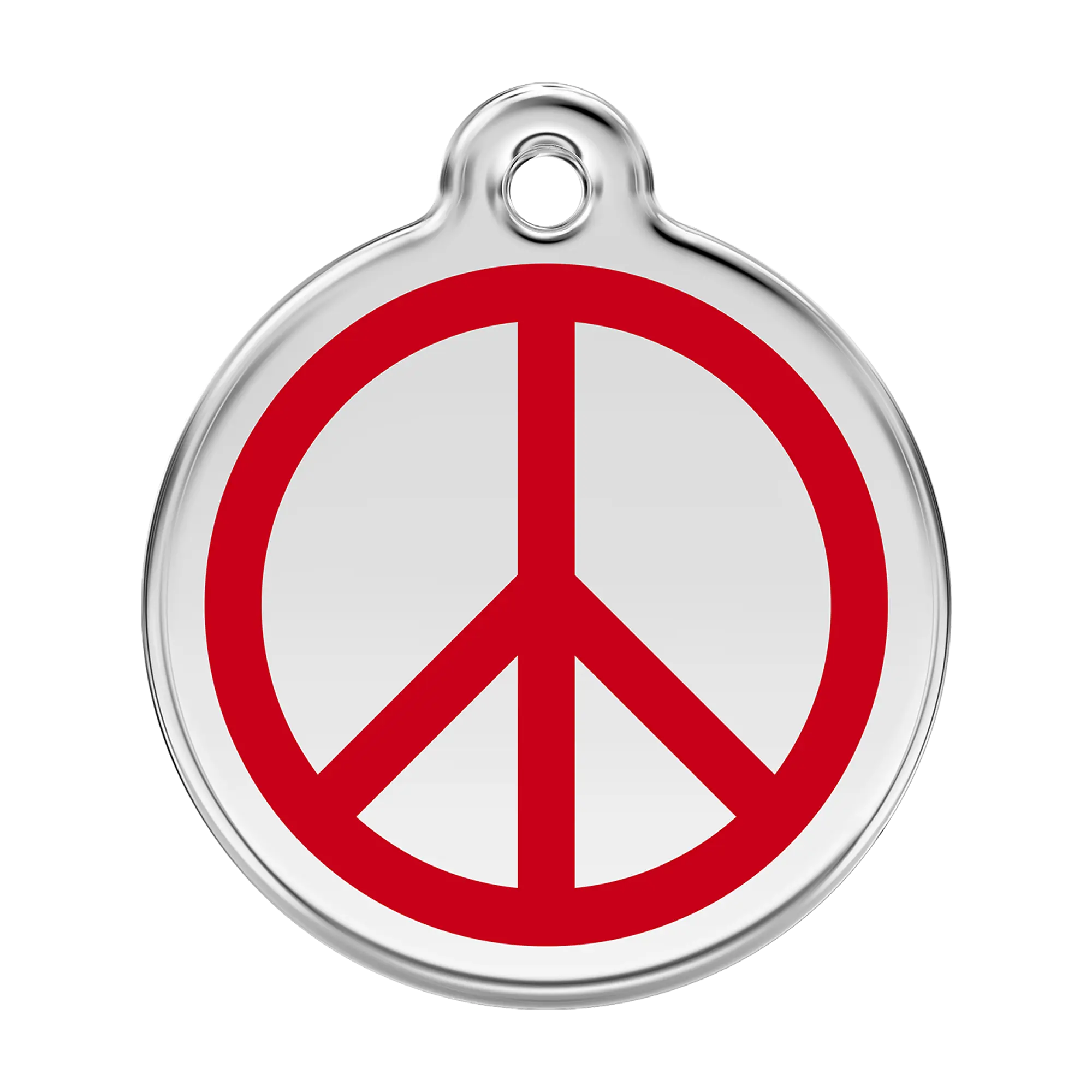 Peace in Red Enamel & Stainless Steel pet tag