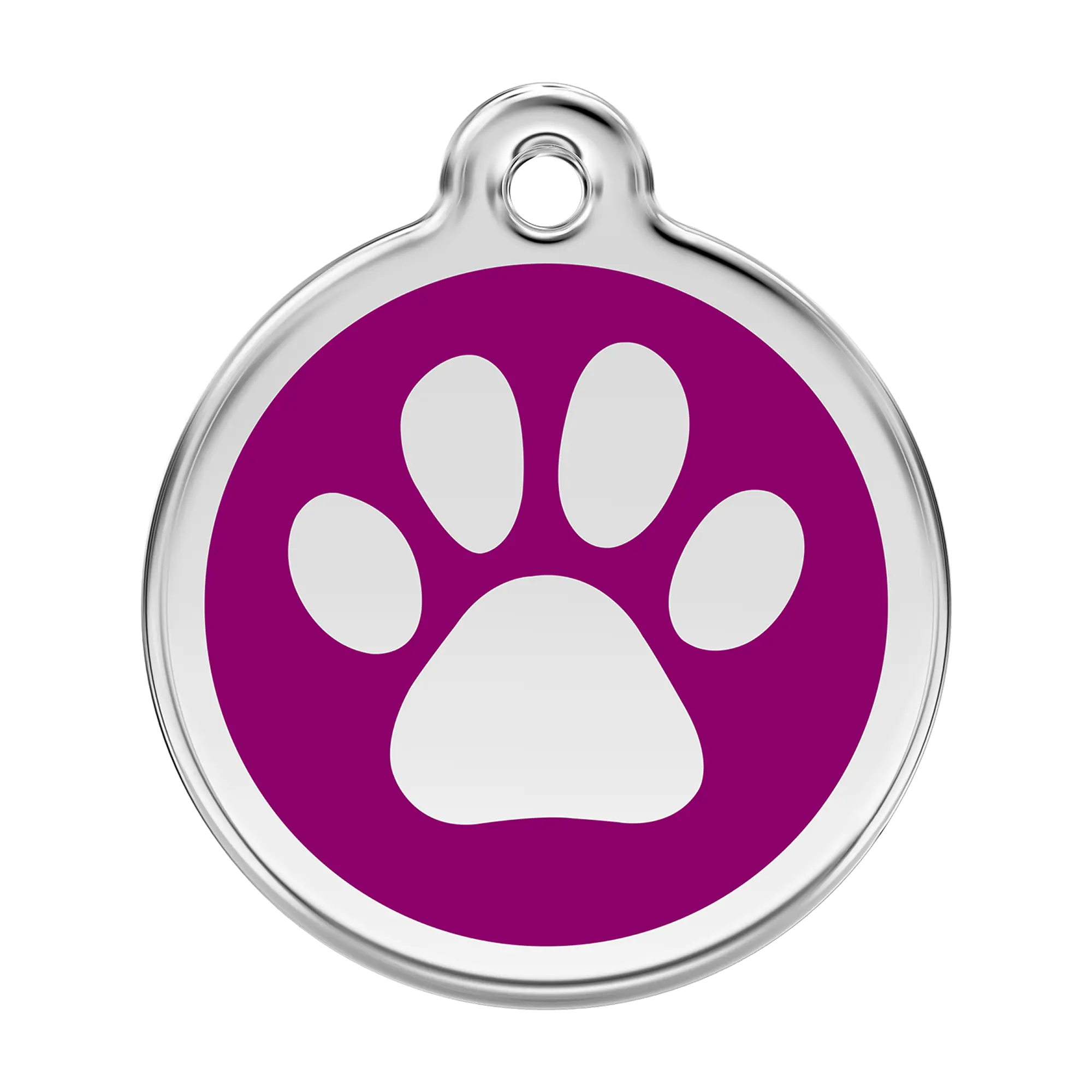 Pawprint in Purple Enamel & Stainless Steel pet tag