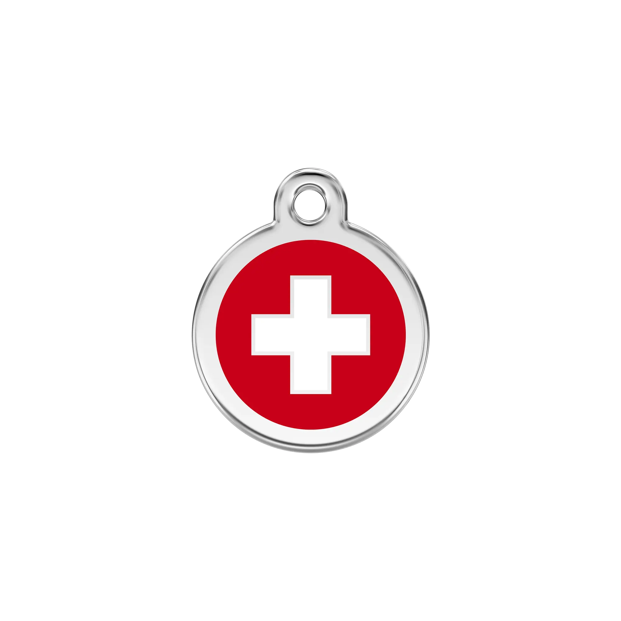 Swiss Cross Enamel & Stainless Steel pet tag