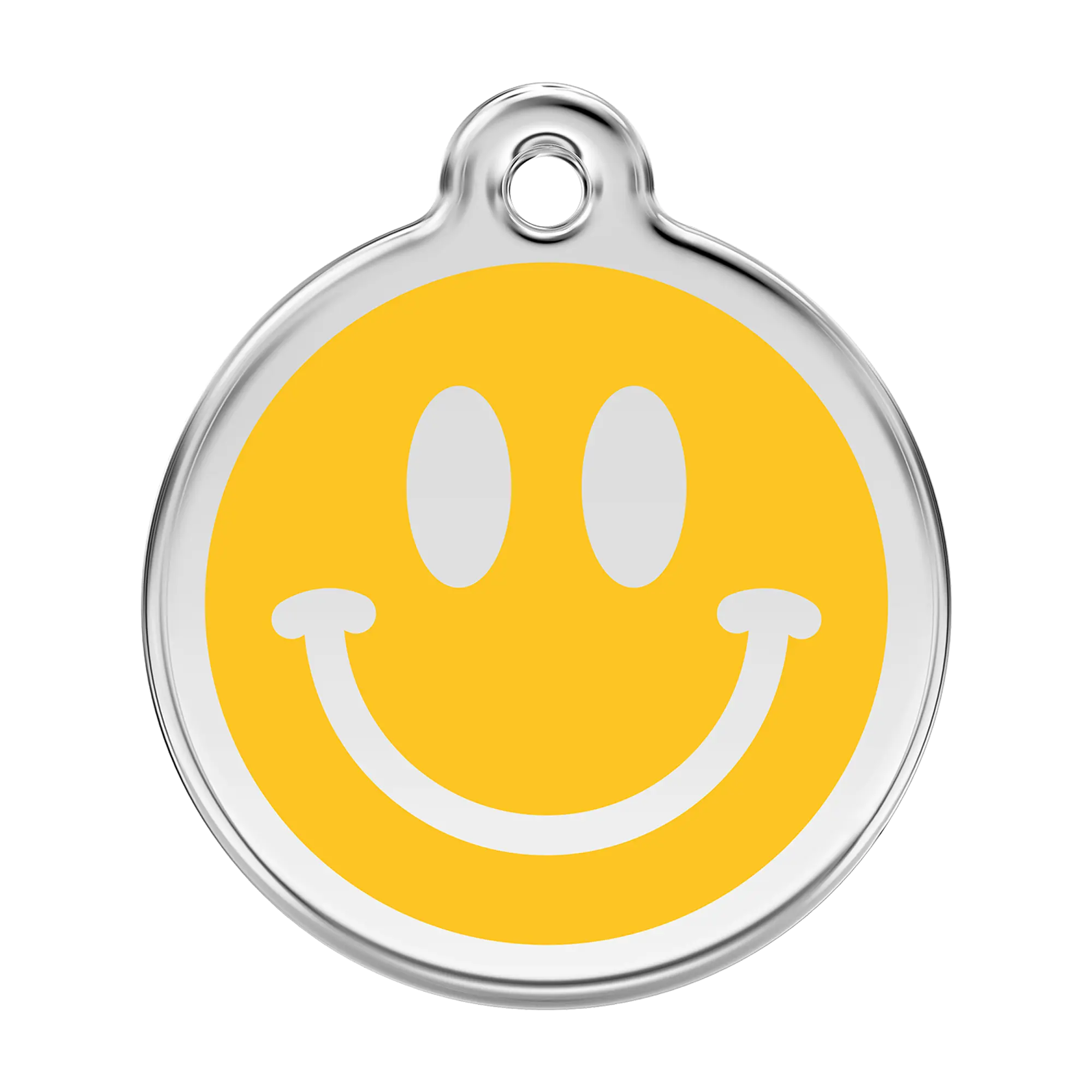 Smiley Face Enamel & Stainless Steel pet tag