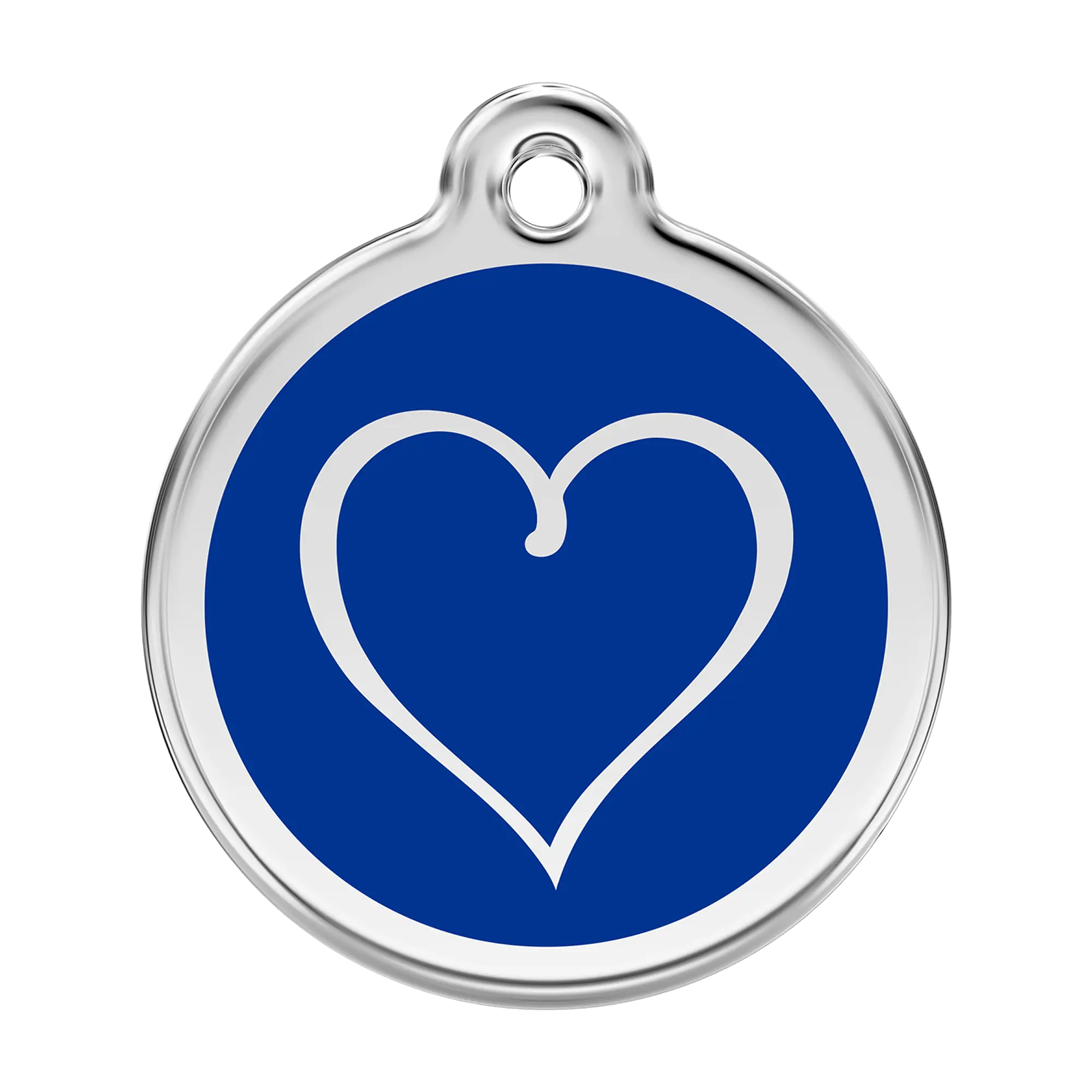 Tribal Heart in Dark Blue Enamel & Stainless Steel pet tag