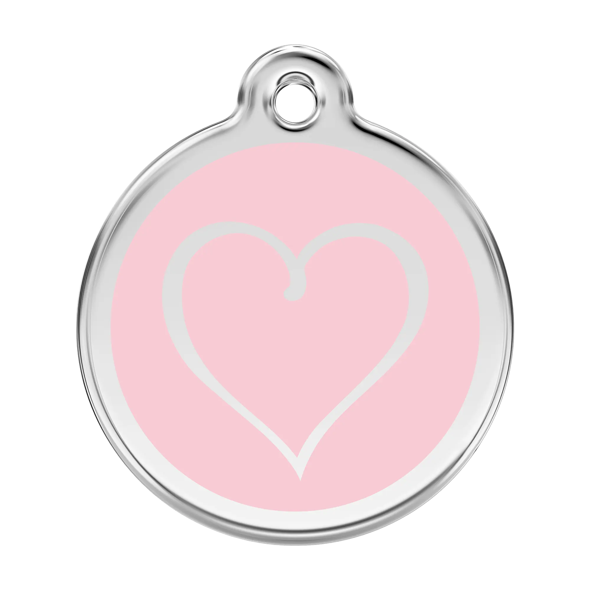 Tribal Heart in Pink Enamel & Stainless Steel pet tag