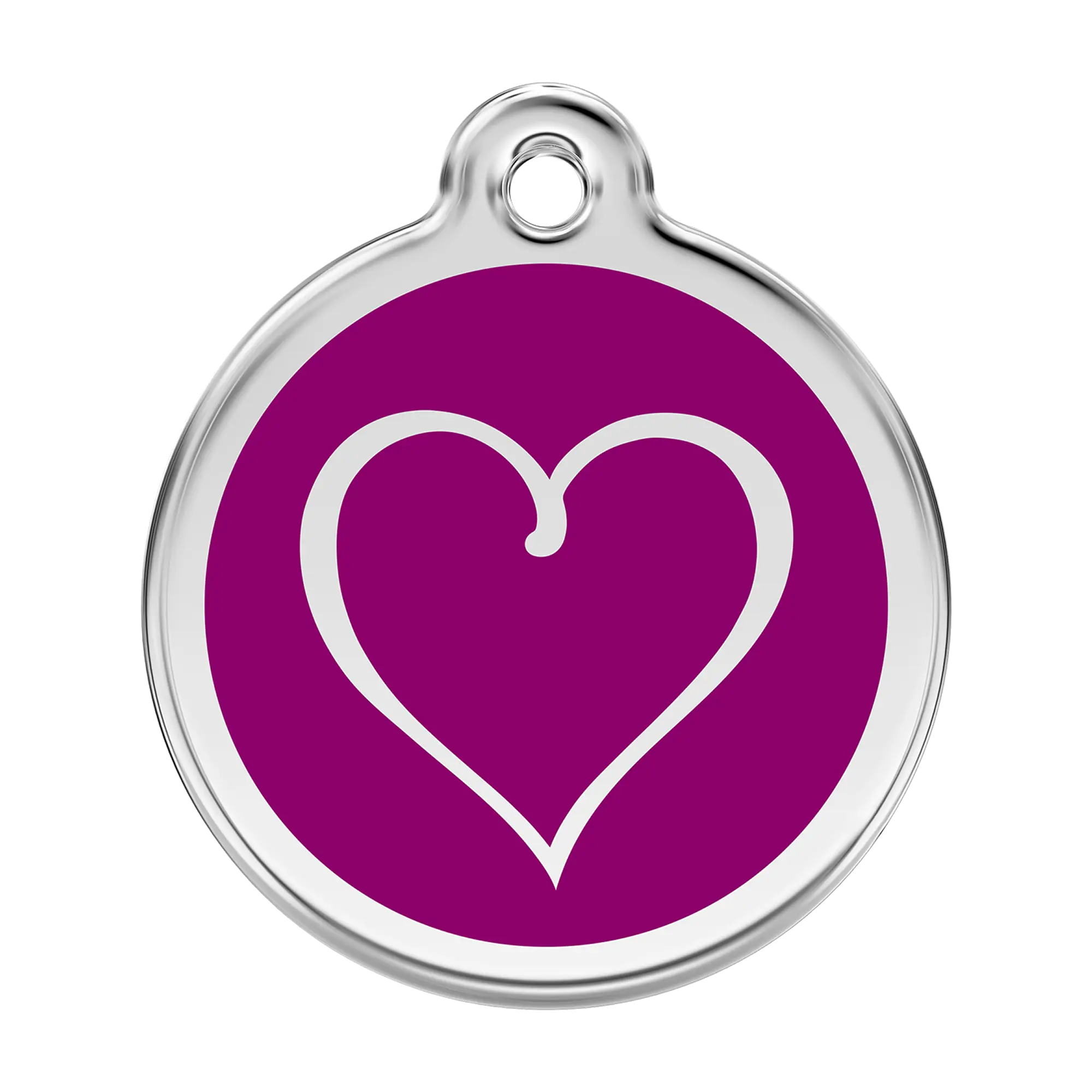 Tribal Heart in Purple Enamel & Stainless Steel pet tag