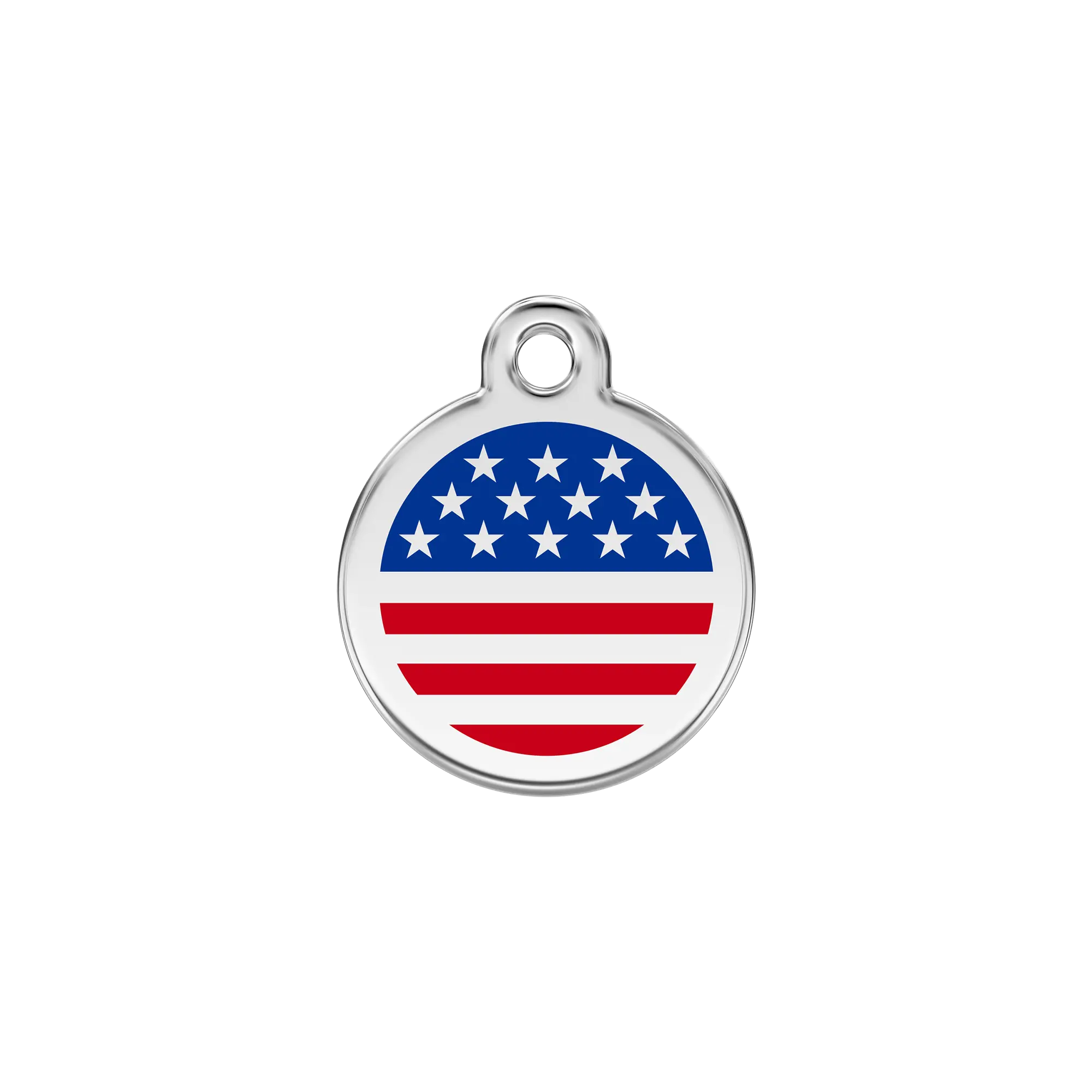 Stars & Stripes US Flag Enamel & Stainless Steel pet tag