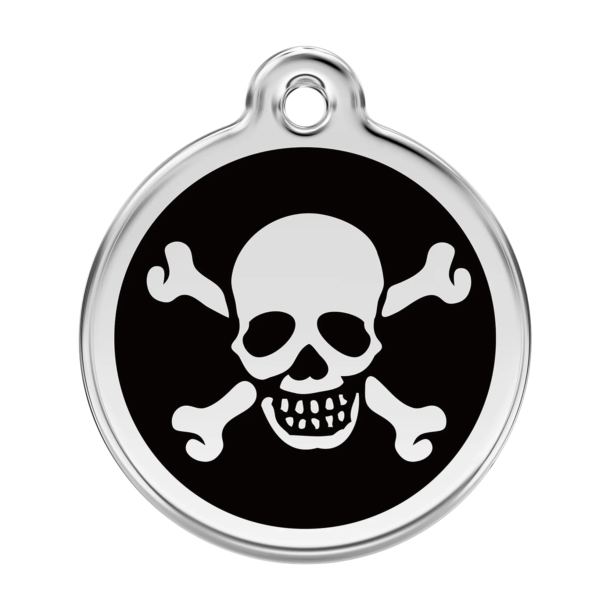 Skull & Crossbones Enamel & Stainless Steel pet tag