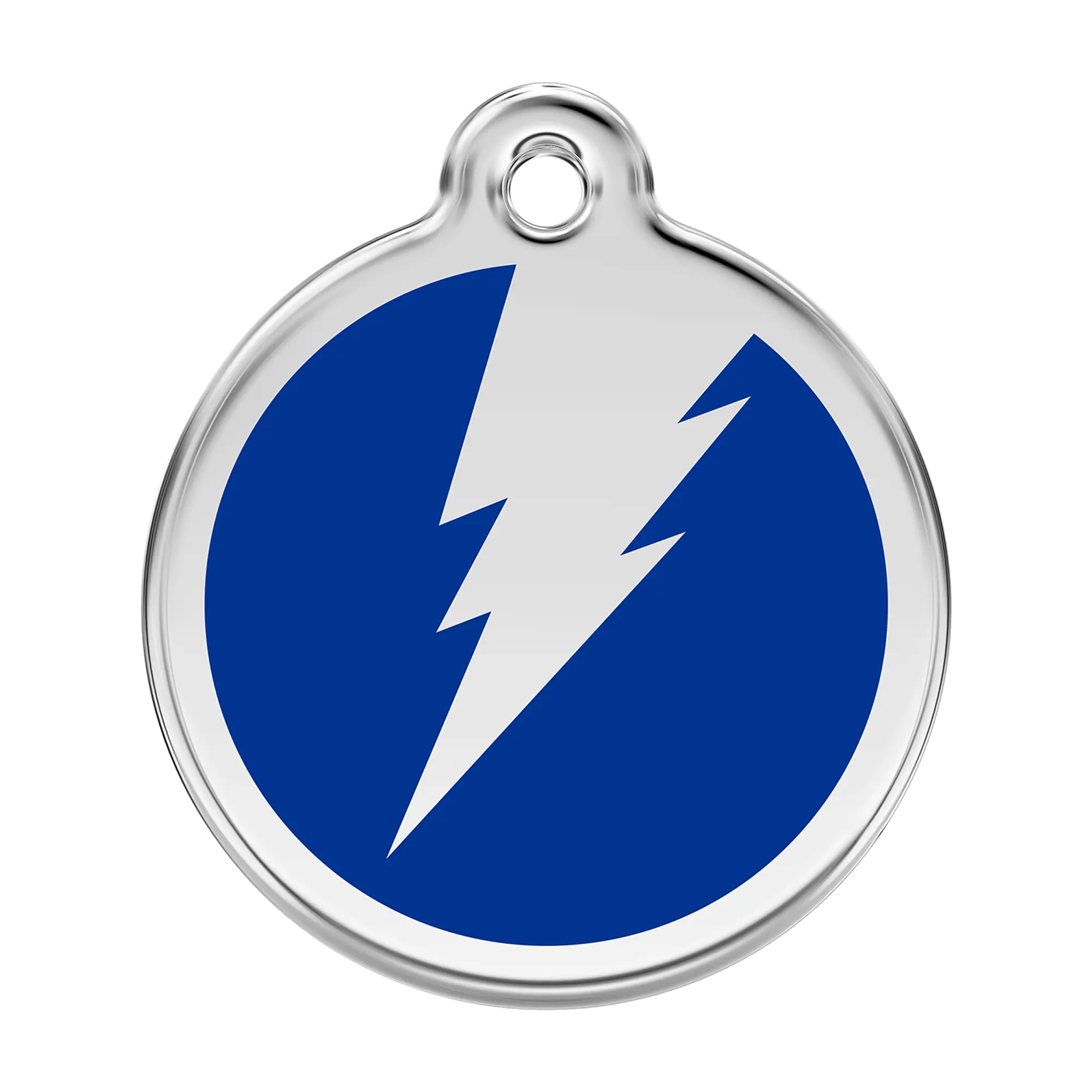 Flash in Dark Blue Enamel & Stainless Steel pet tag