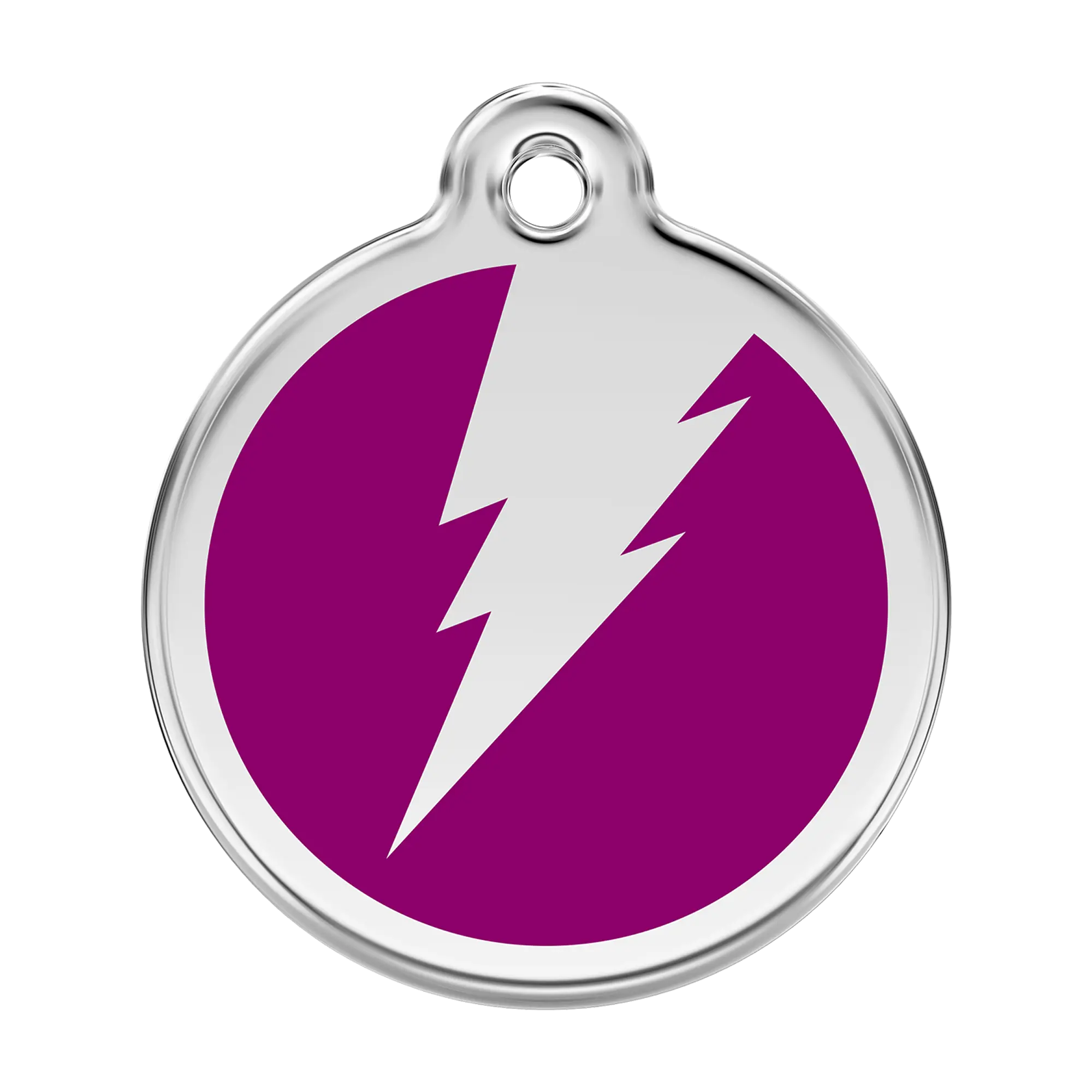 Flash in Purple Enamel & Stainless Steel pet tag