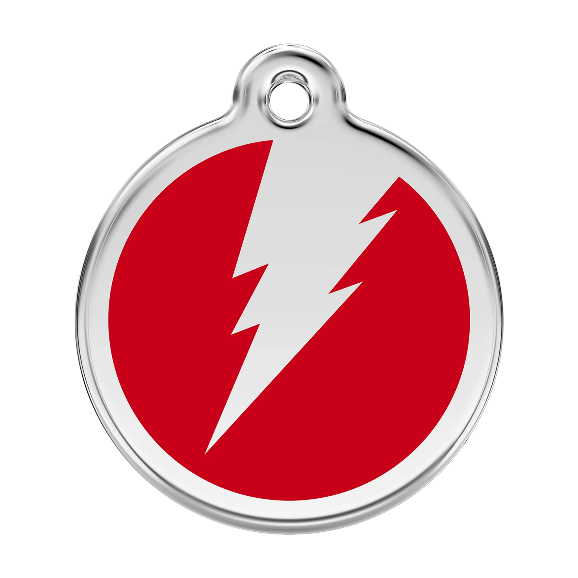 Flash in Red Enamel & Stainless Steel pet tag