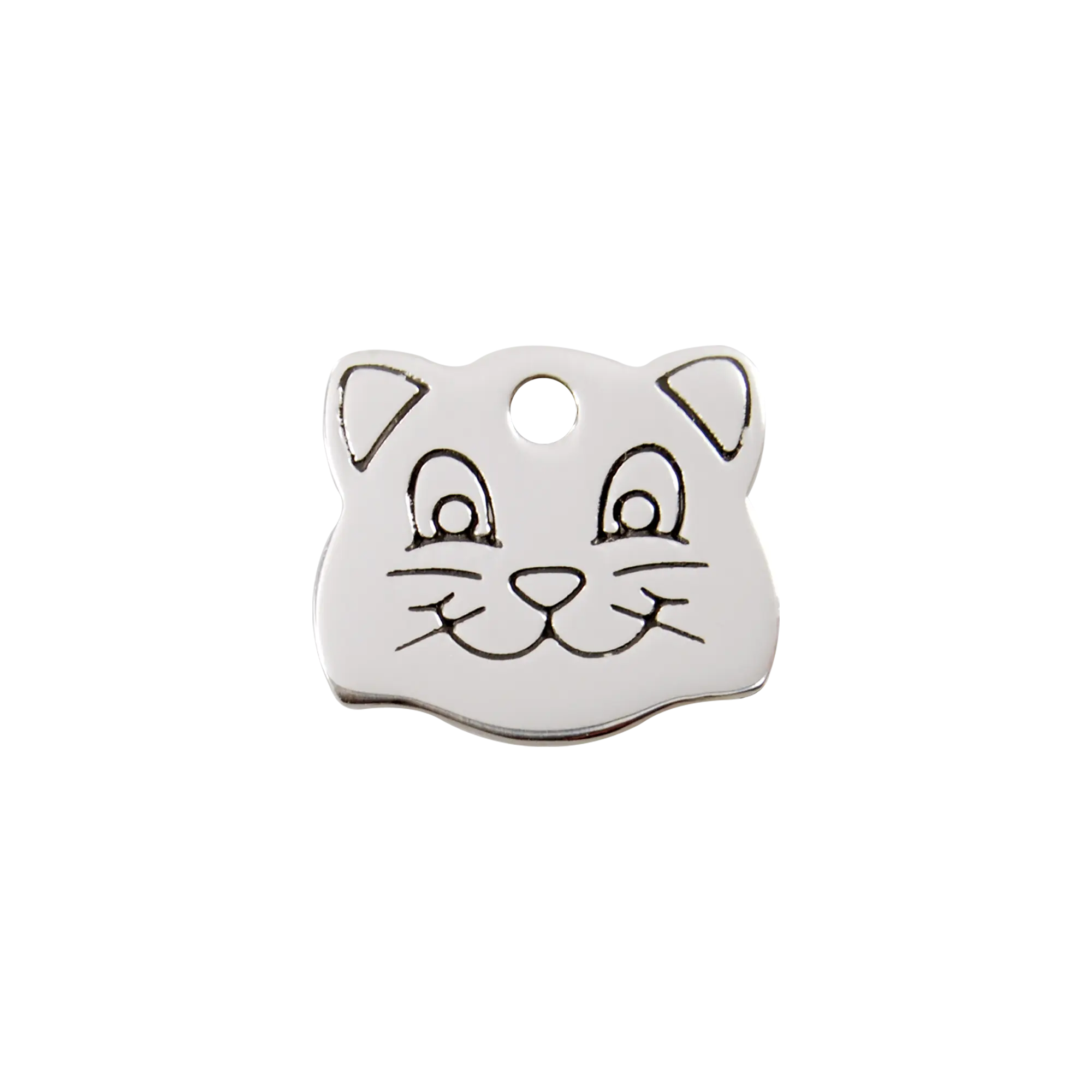 Cat Face Flat Stainless Steel pet tag