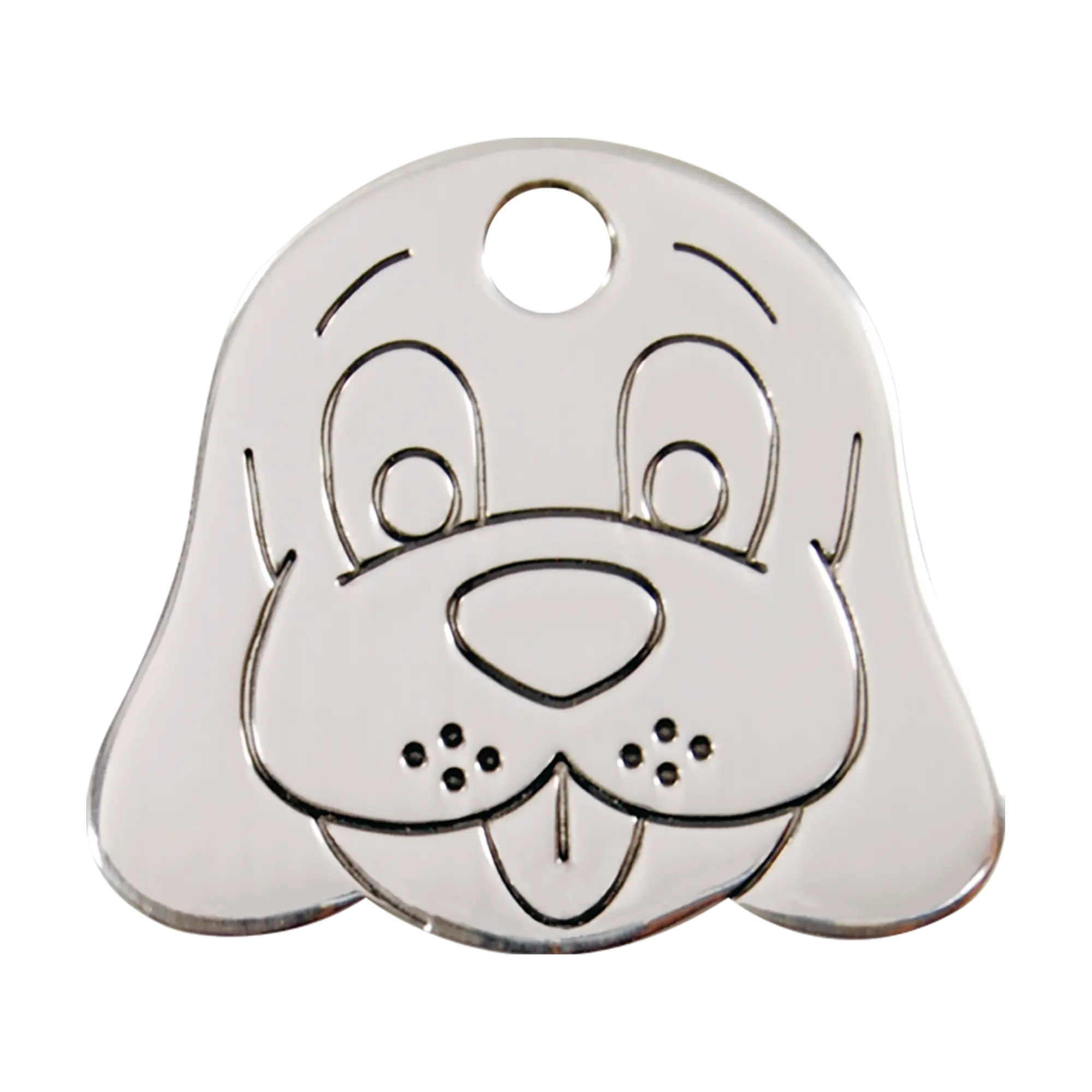 Dog Face Flat Stainless Steel pet tag