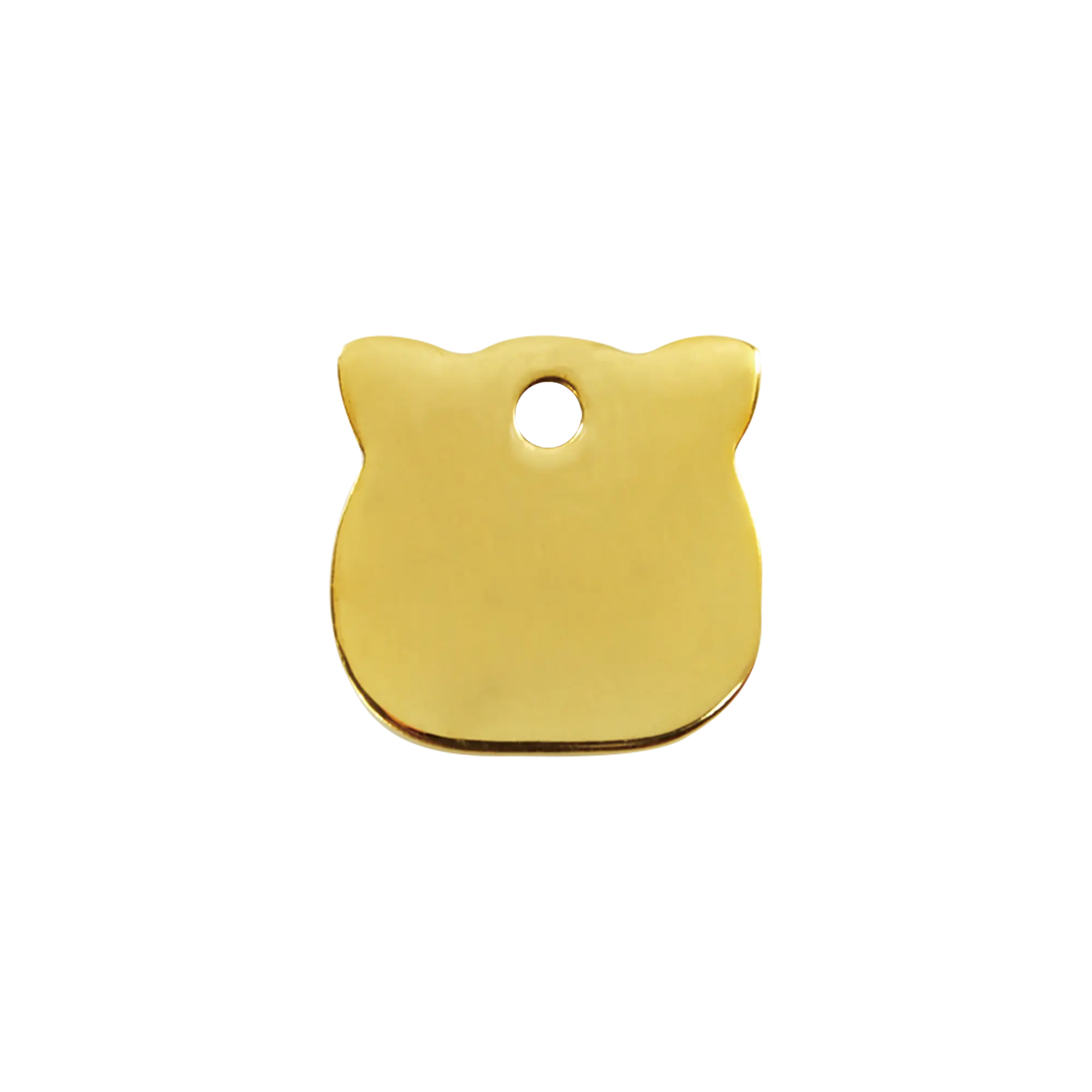Cat Head Flat Brass pet tag