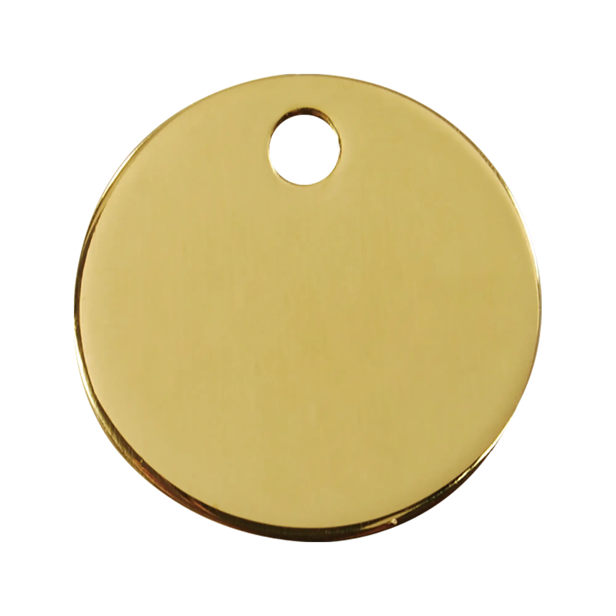 Circle Flat Brass pet tag