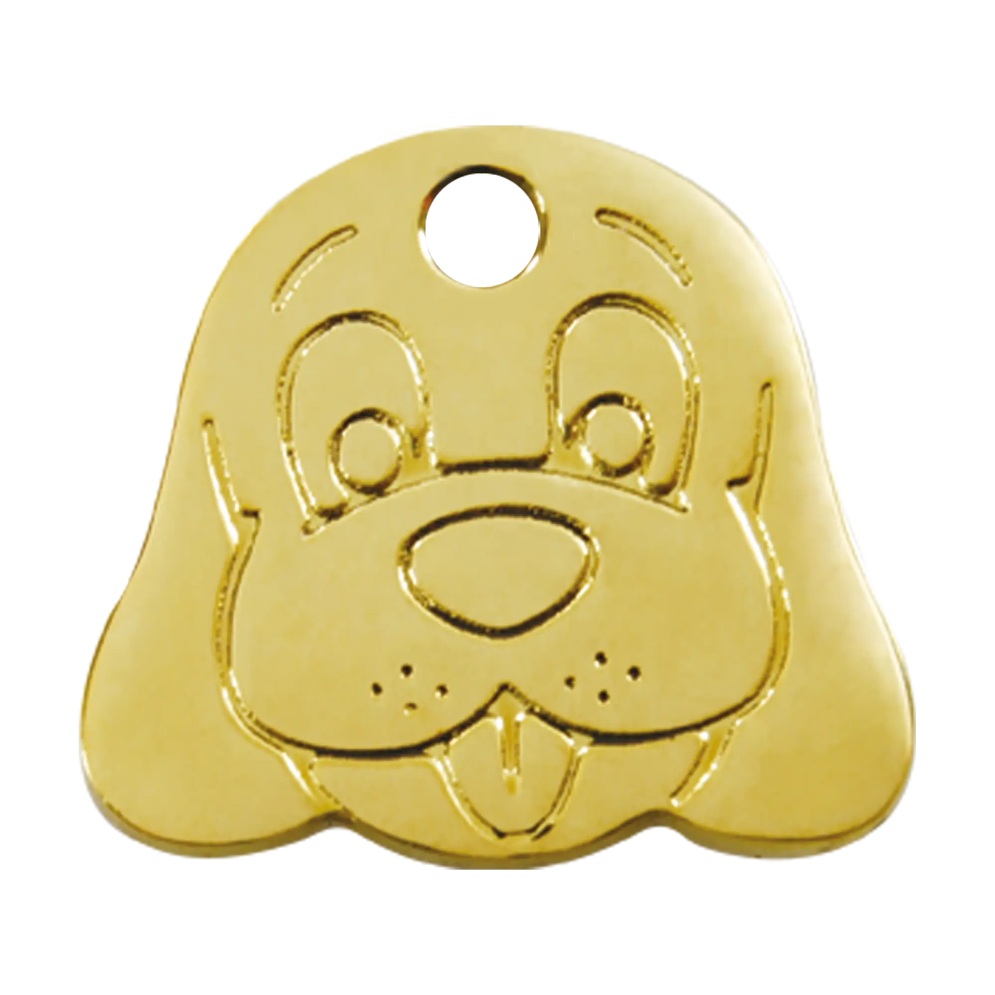 Dog Face Flat Brass pet tag