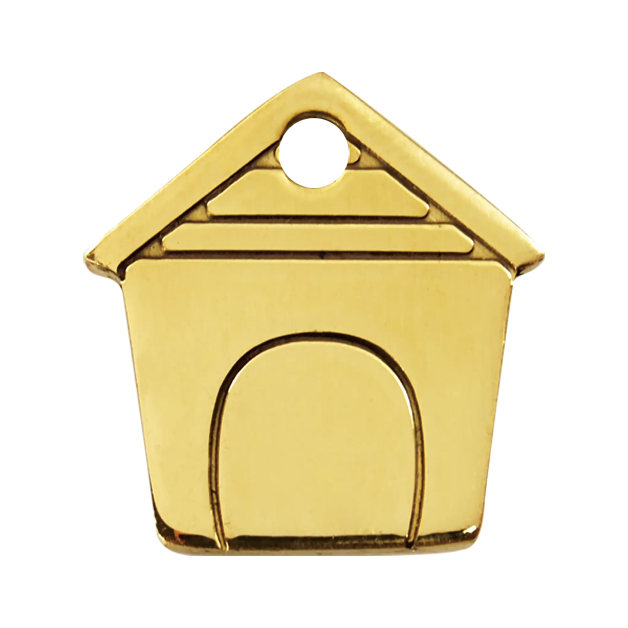 Dog House Flat Brass pet tag