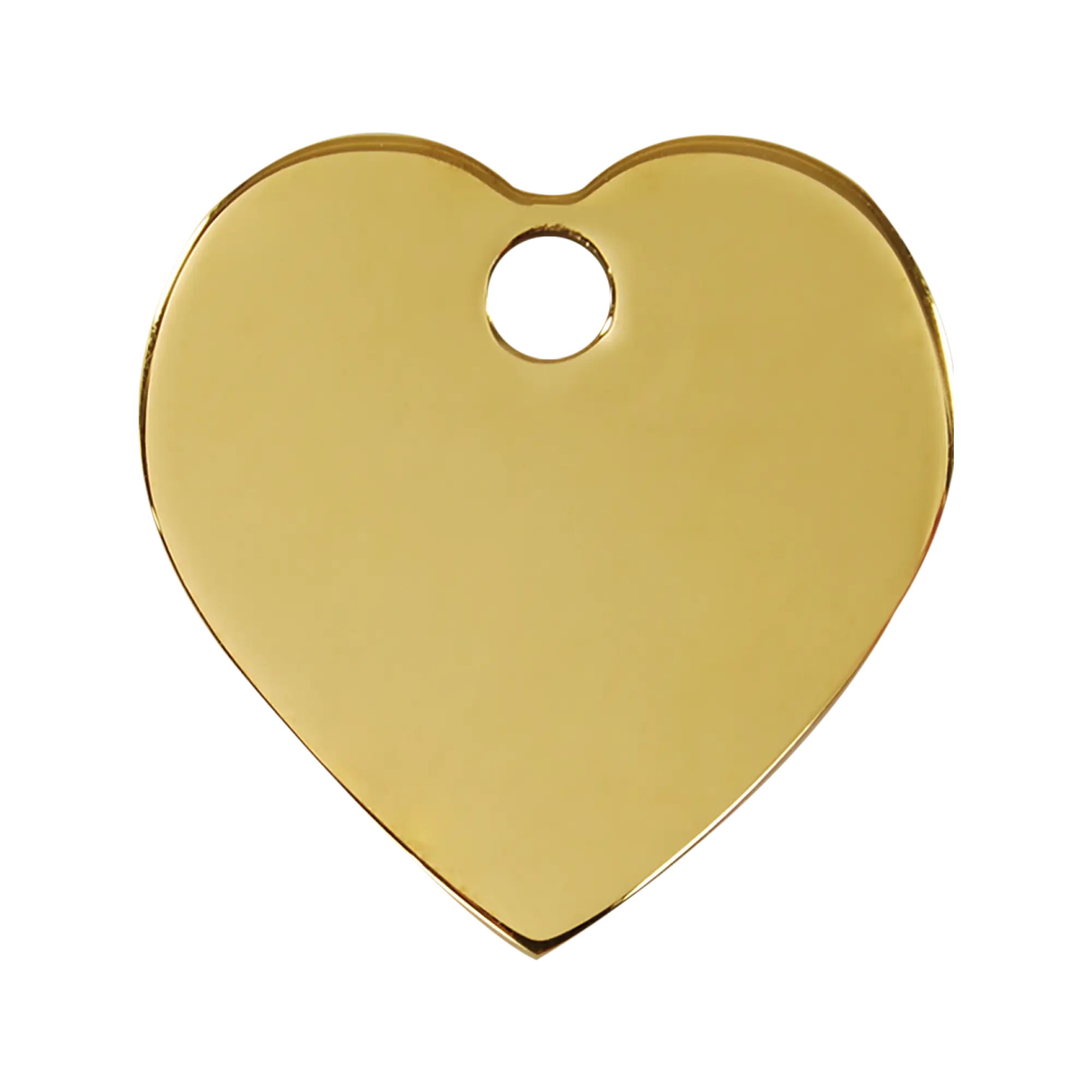 Heart Flat Brass pet tag
