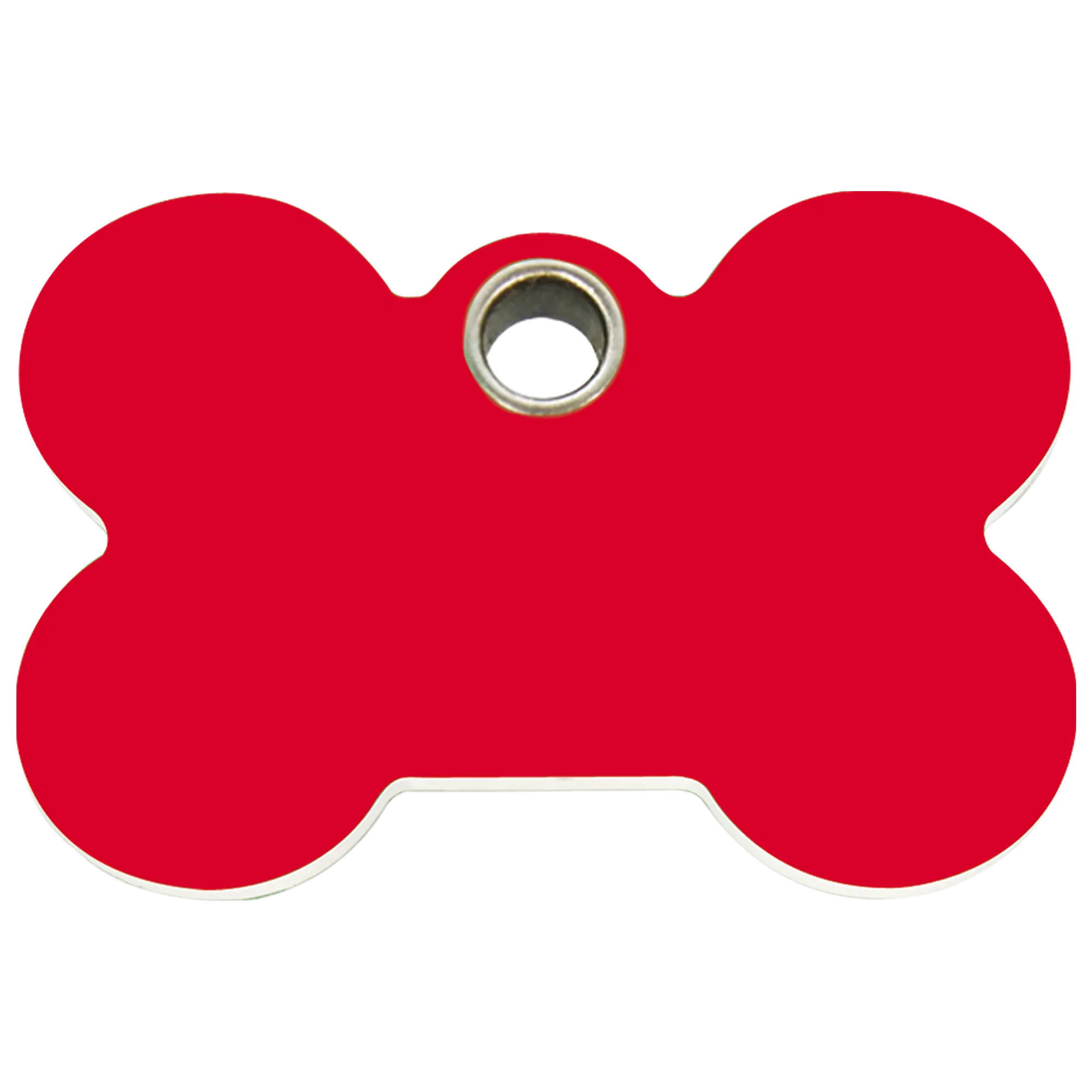 Bone in Red Flat Plastic pet tag