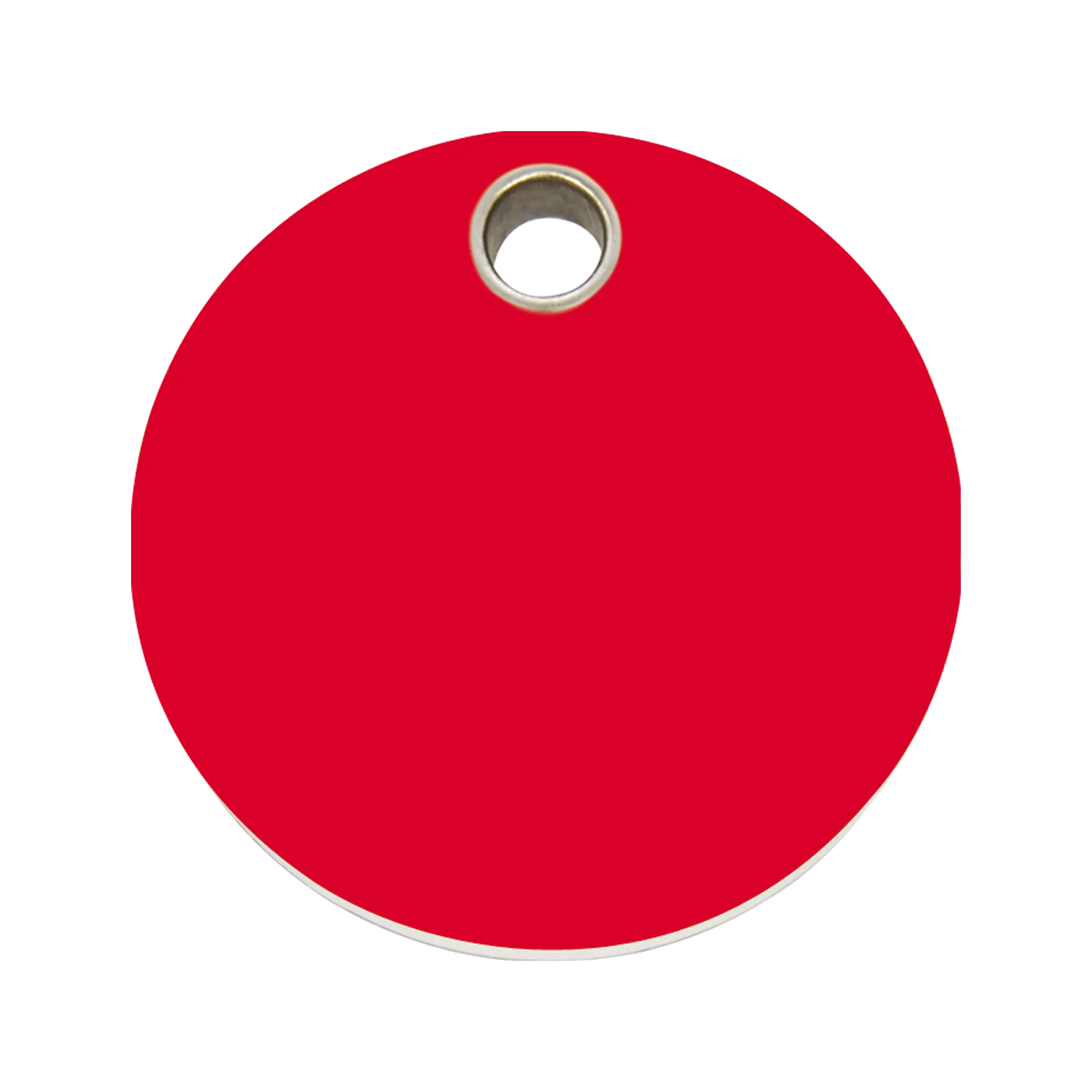 Circle in Red Flat Plastic pet tag