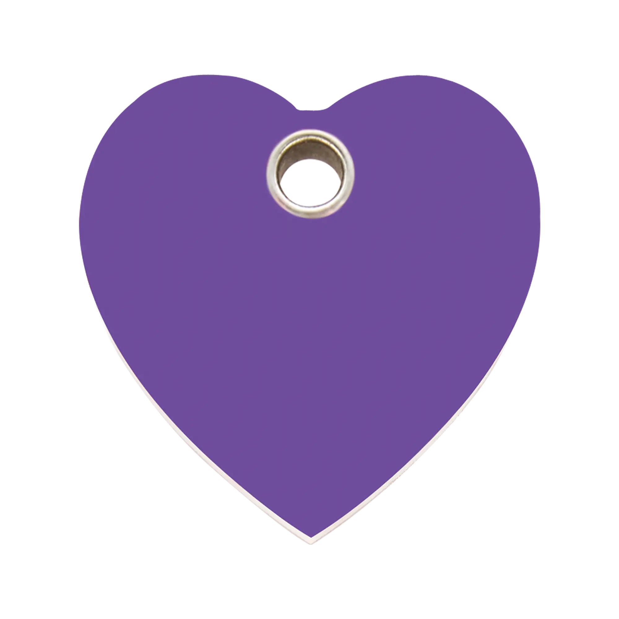 Heart in Purple Flat Plastic pet tag