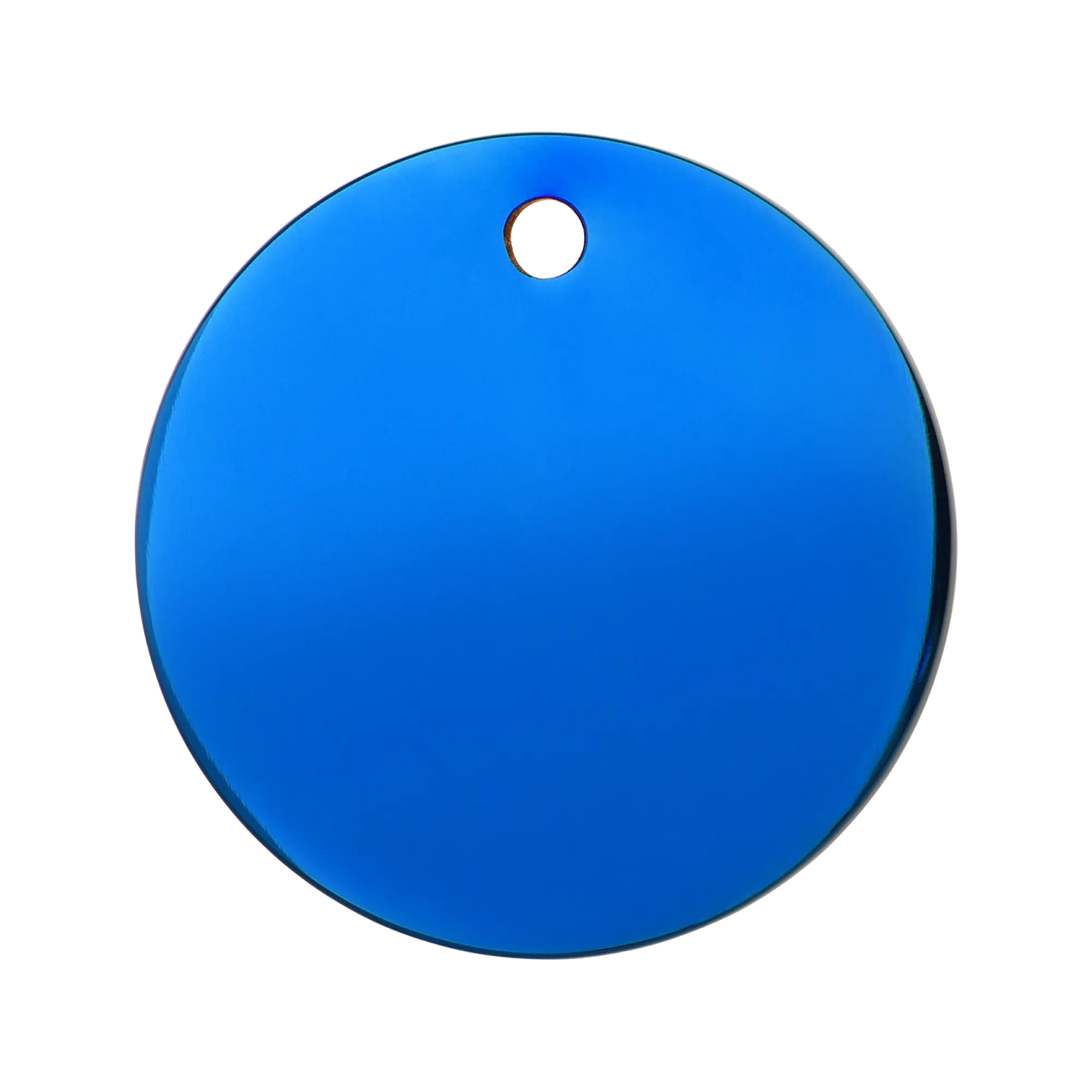 Circle in Dark Blue Titanium Coated pet tag