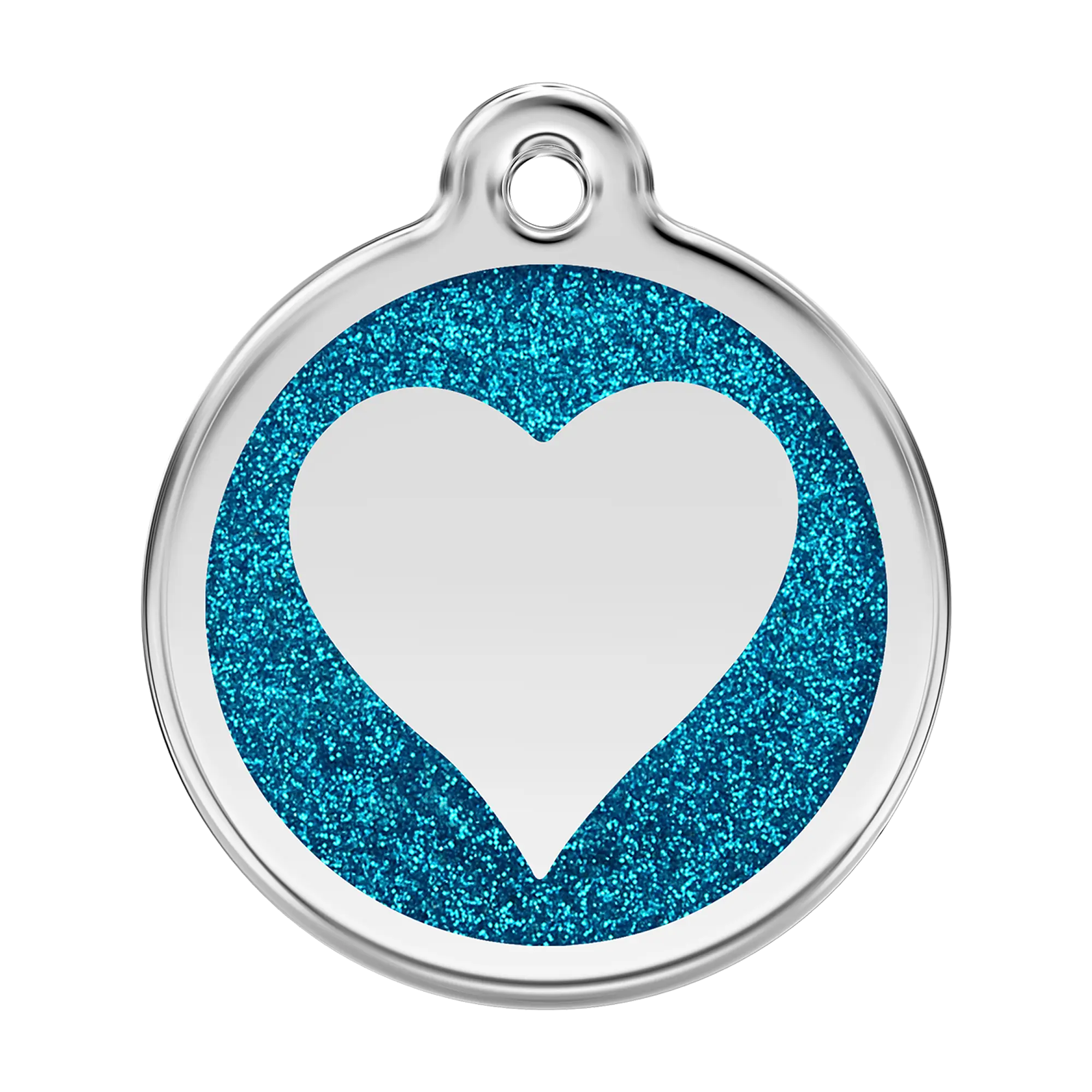 Glitter Heart Glitter Enamel & Stainless Steel pet tag