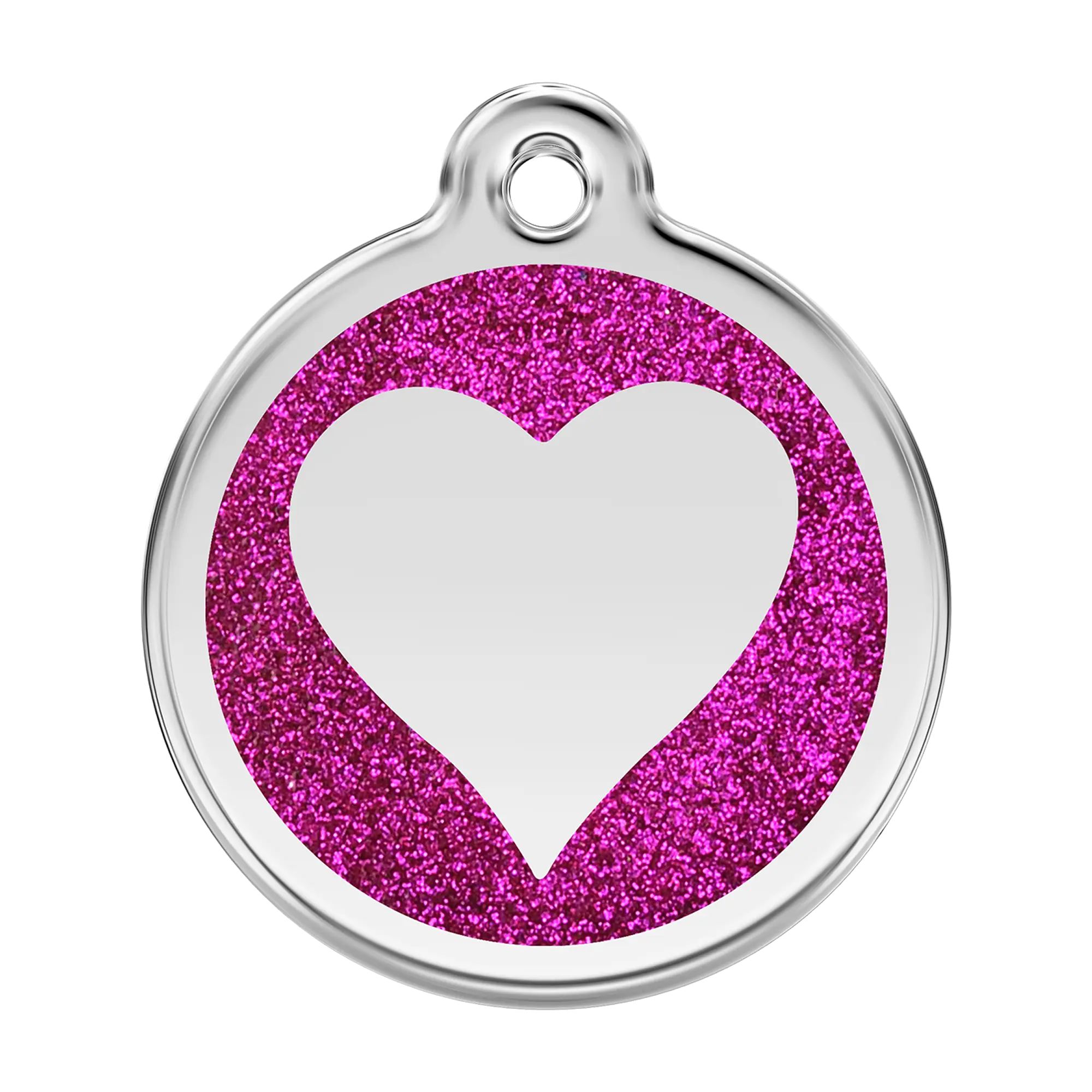 Glitter Heart Glitter Enamel & Stainless Steel pet tag