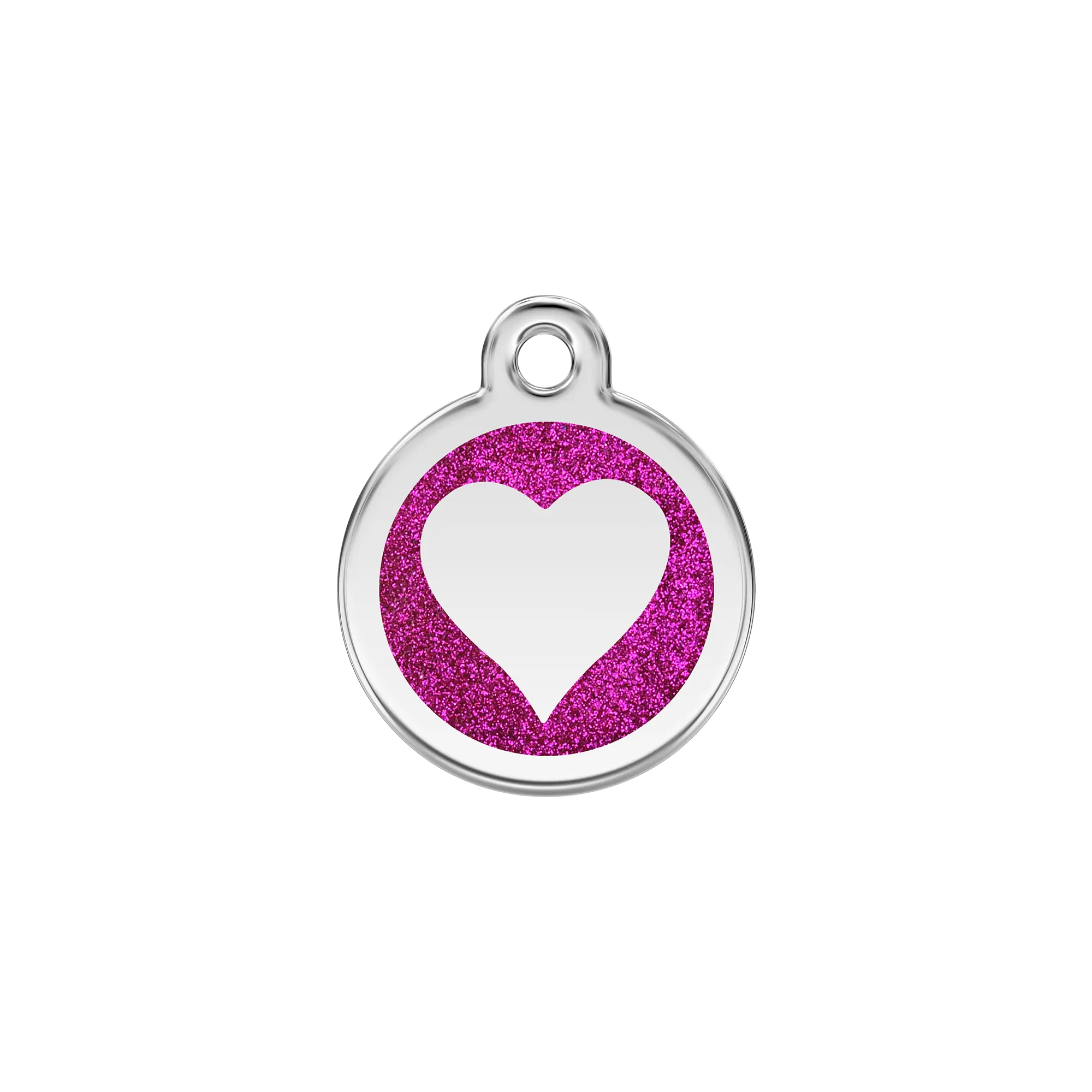 Glitter Heart Glitter Enamel & Stainless Steel pet tag