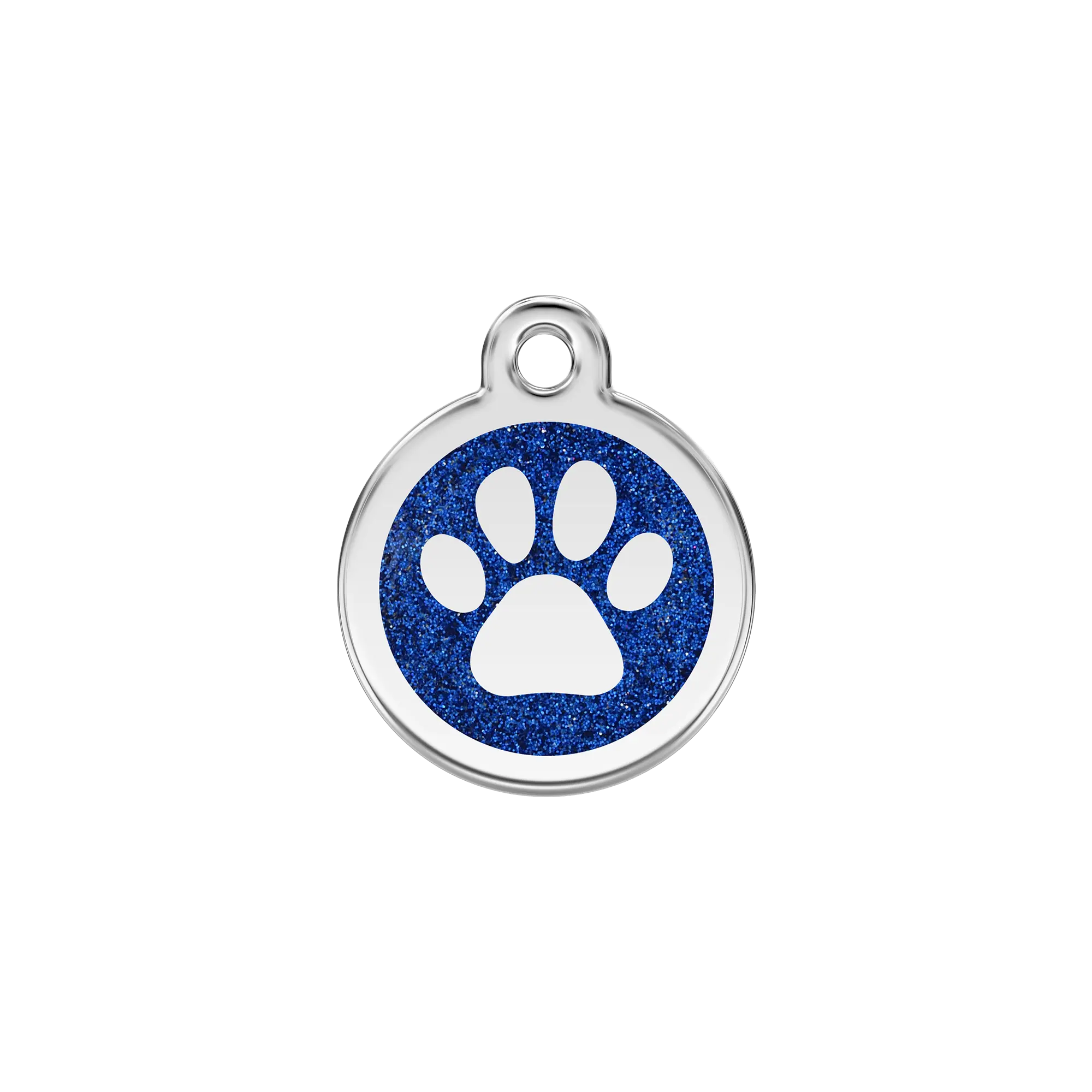 Glitter Paw Print Glitter Enamel & Stainless Steel pet tag