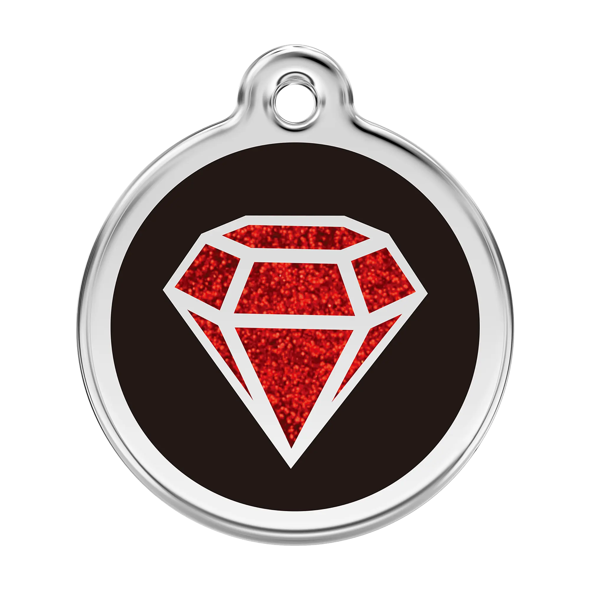 Glitter Ruby Glitter Enamel & Stainless Steel pet tag