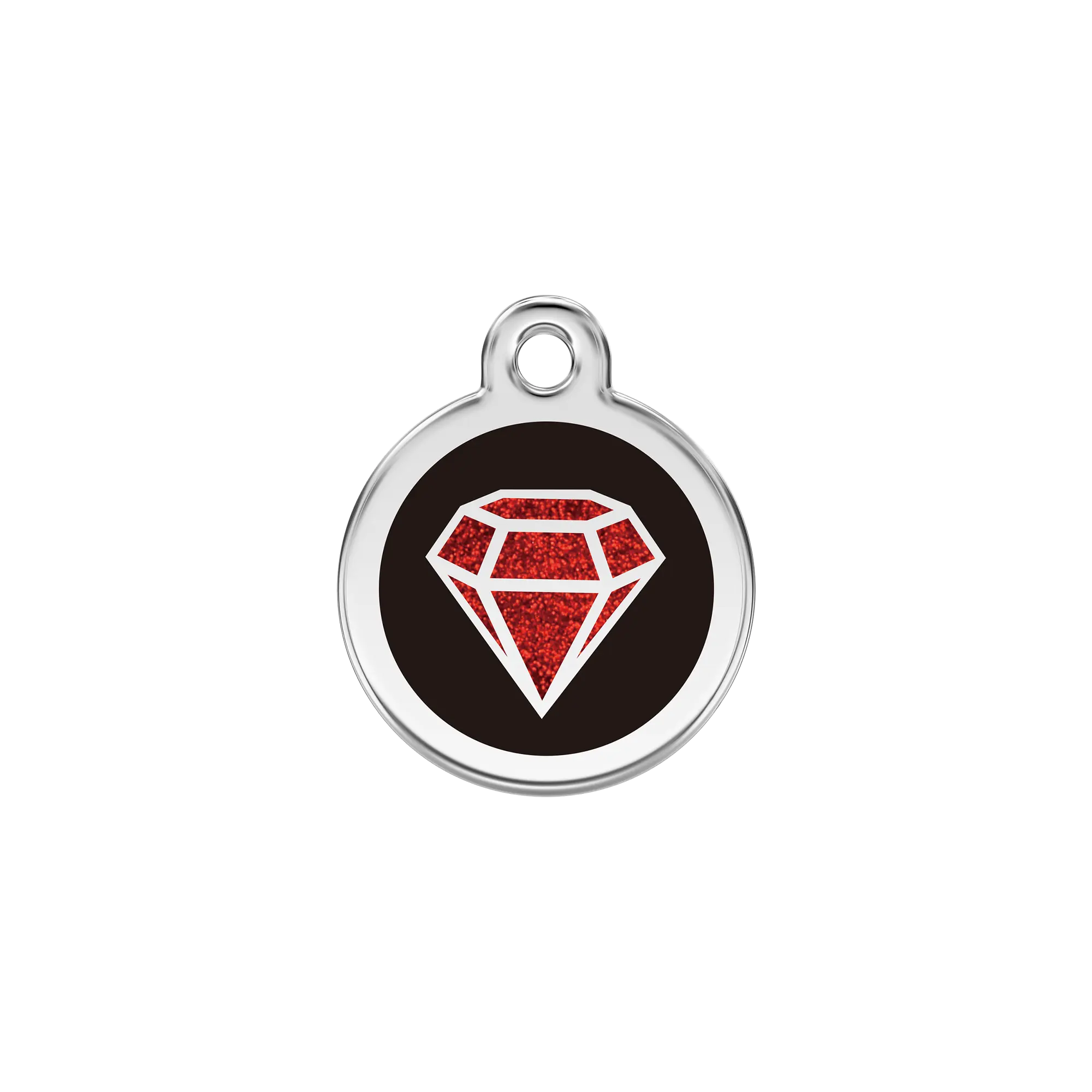 Glitter Ruby Glitter Enamel & Stainless Steel pet tag
