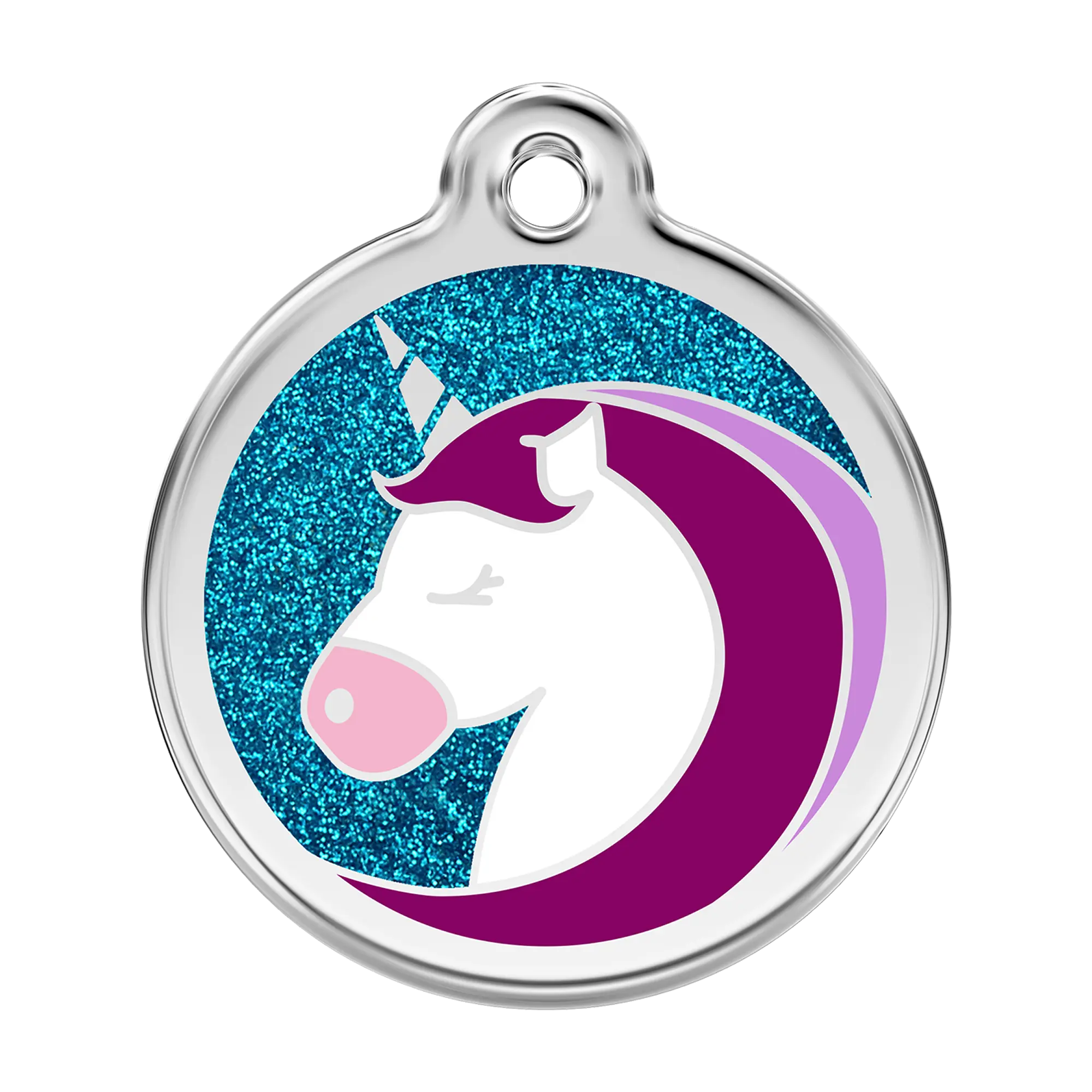 Glitter Unicorn Glitter Enamel & Stainless Steel pet tag